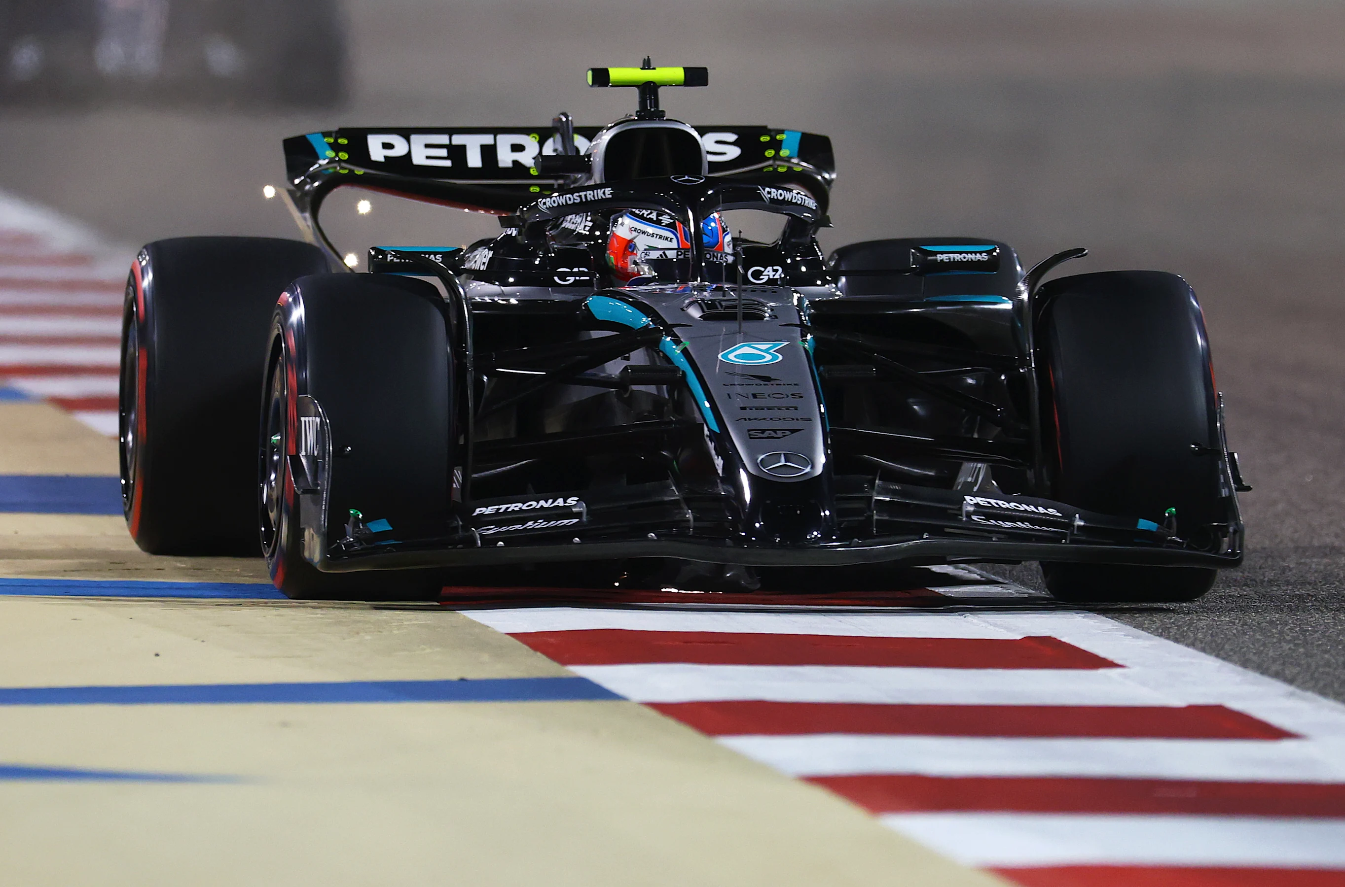 BAHRAIN, BAHRAIN - APRIL 12: Andrea Kimi Antonelli of Italy driving the (12) Mercedes AMG Petronas