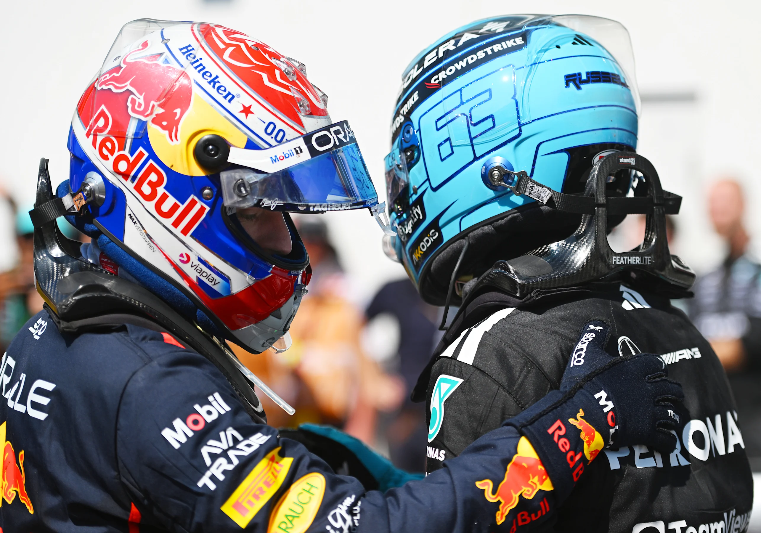 MONTREAL, QUEBEC - JUNE 15: Race winner George Russell of Great Britain and Mercedes AMG Petronas