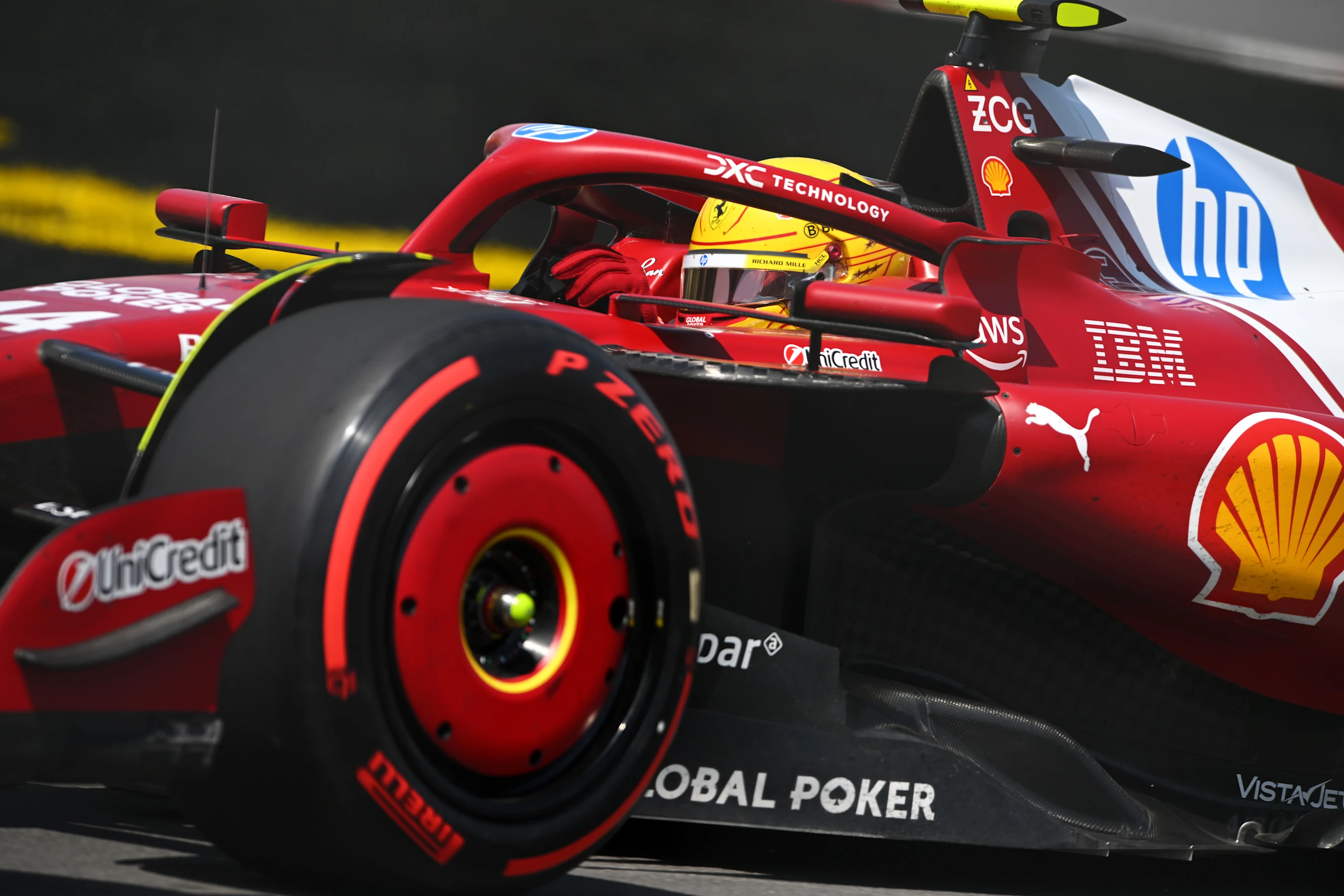 MONTREAL, QUEBEC - JUNE 13: Lewis Hamilton of Great Britain driving the (44) Scuderia Ferrari SF-25