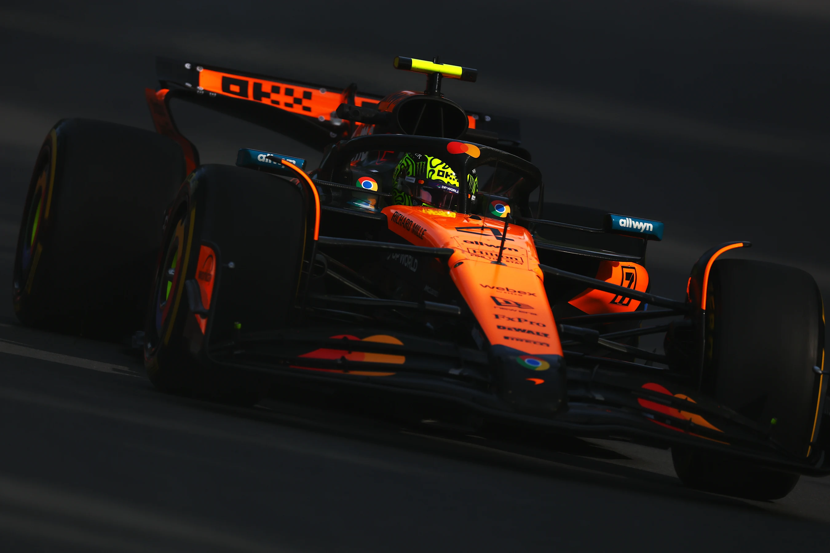 MONTREAL, QUEBEC - JUNE 13: Lando Norris of Great Britain driving the (4) McLaren MCL39 Mercedes on