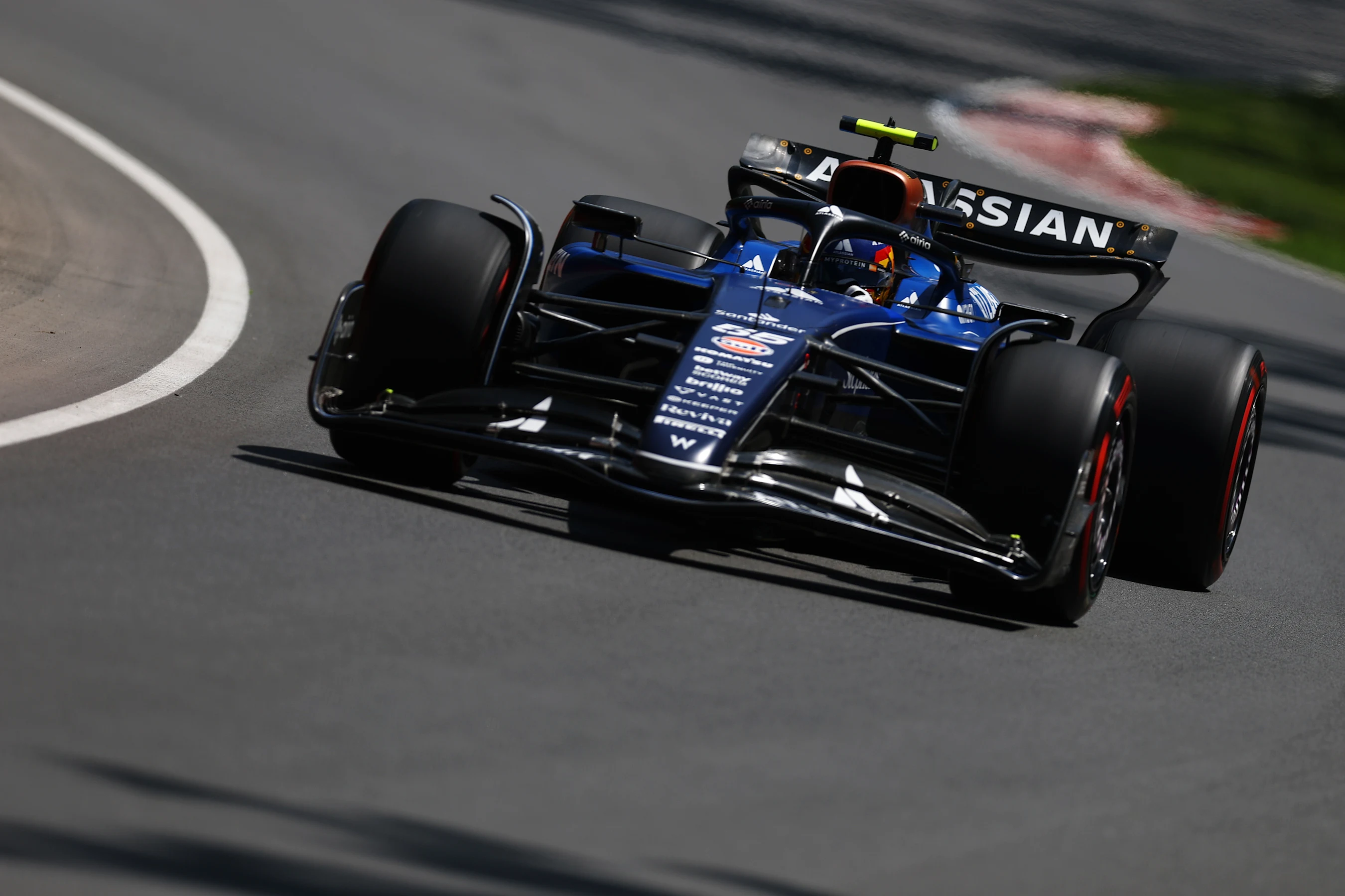 MONTREAL, QUEBEC - JUNE 14: Carlos Sainz of Spain driving the (55) Williams FW47 Mercedes on track