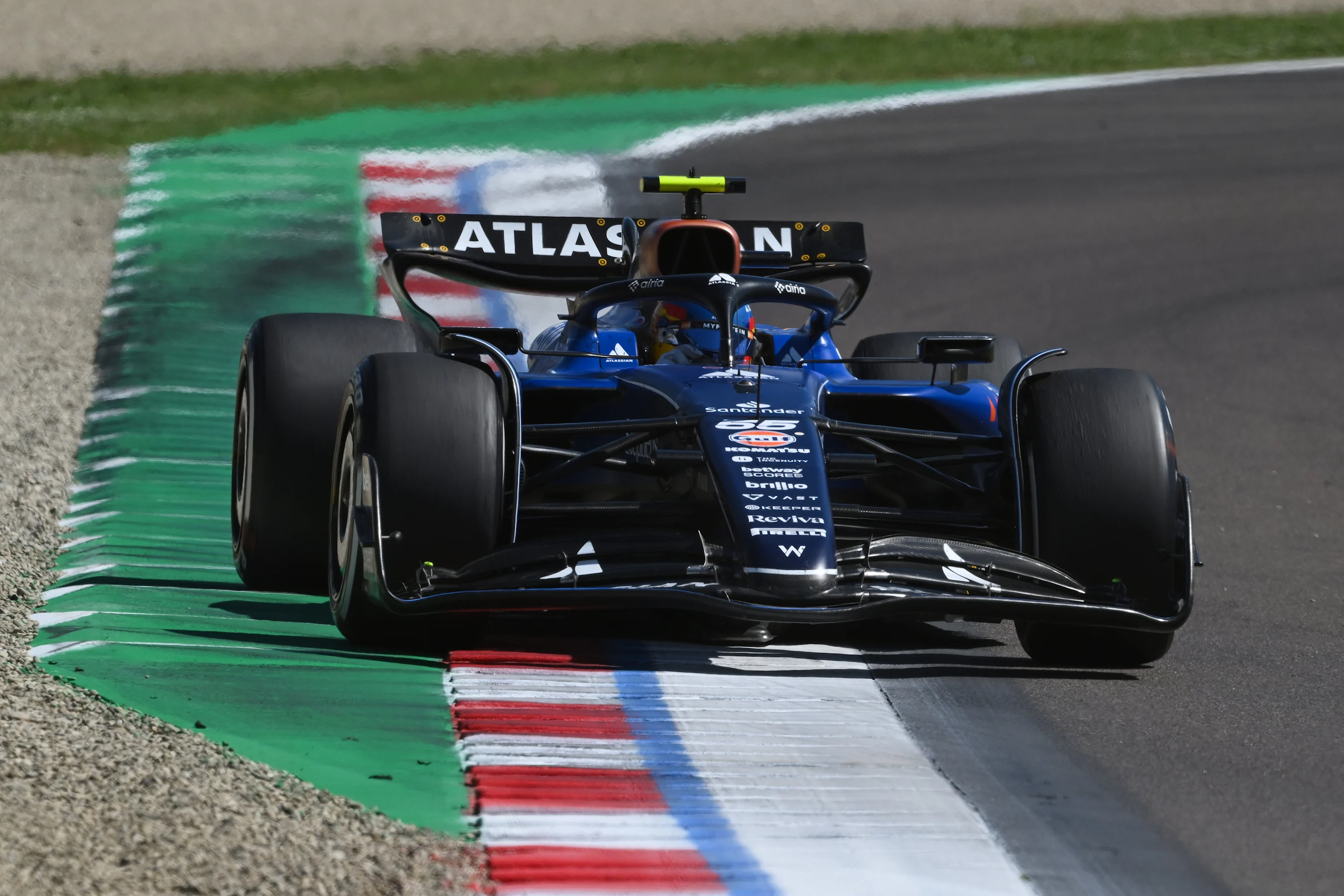 IMOLA, ITALY - MAY 18: Carlos Sainz of Spain driving the (55) Williams FW47 Mercedes on track