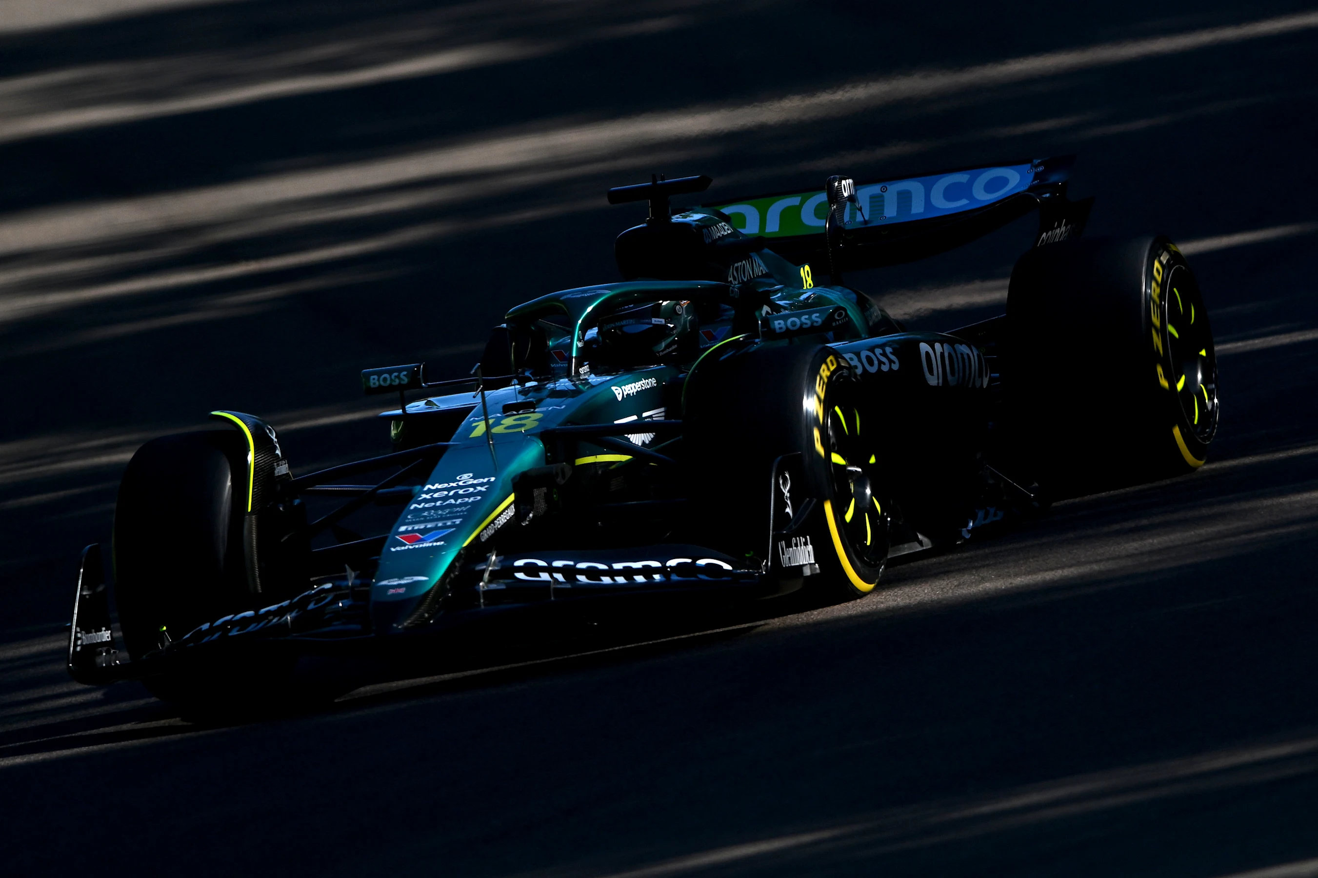 IMOLA, ITALY - MAY 16: Lance Stroll of Canada driving the (18) Aston Martin F1 Team AMR25 Mercedes