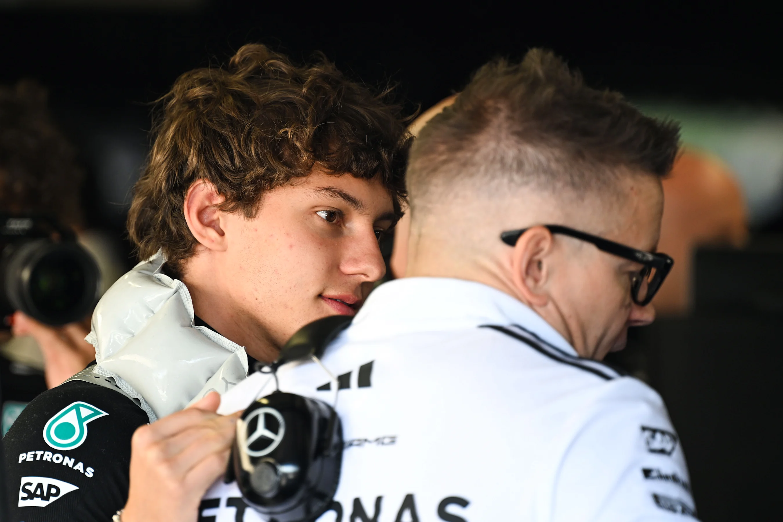 IMOLA, ITALY - MAY 17: Andrea Kimi Antonelli of Italy and Mercedes AMG Petronas F1 Team and Peter