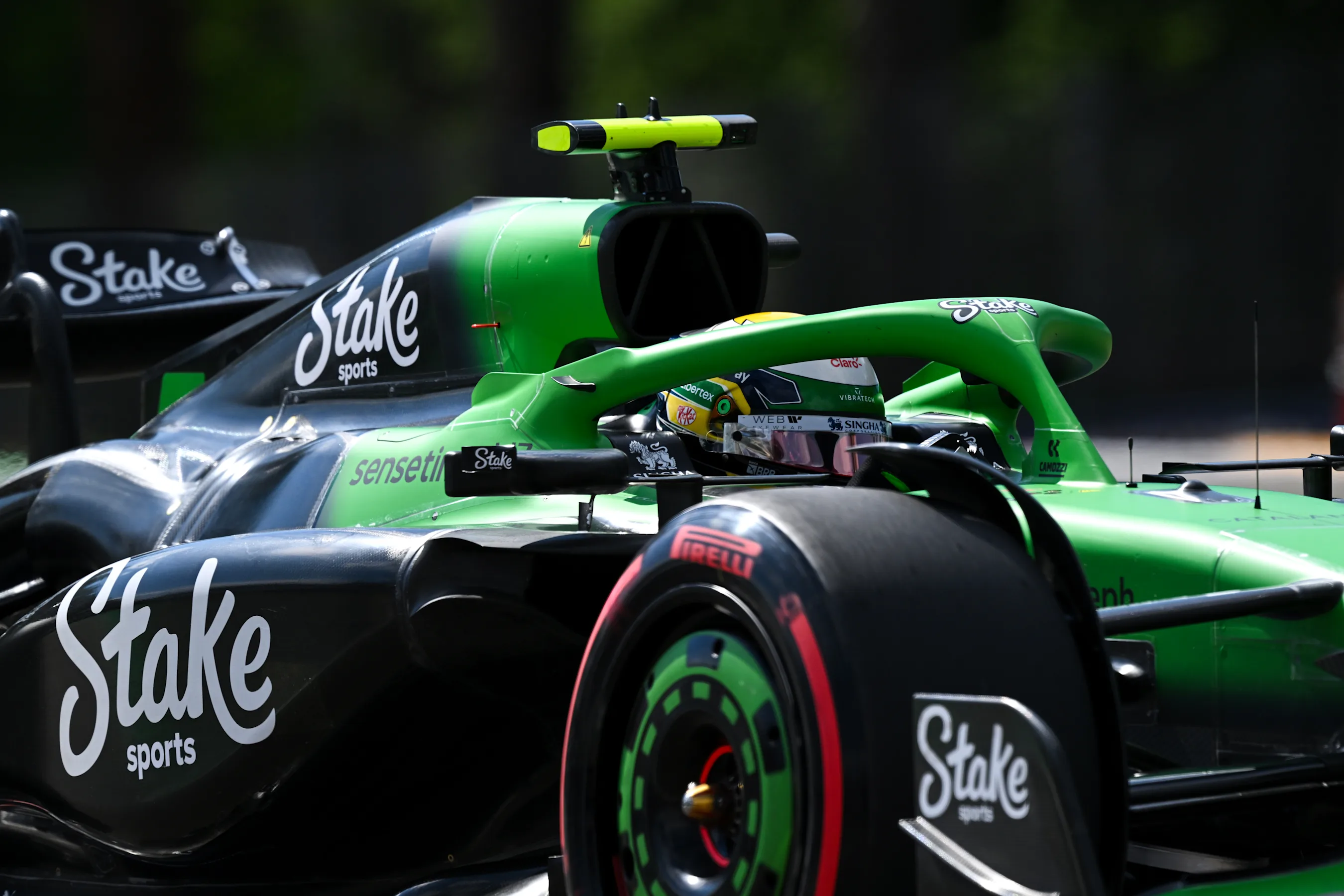 IMOLA, ITALY - MAY 17: Gabriel Bortoleto of Brazil driving the (5) Kick Sauber C45 Ferrari on track