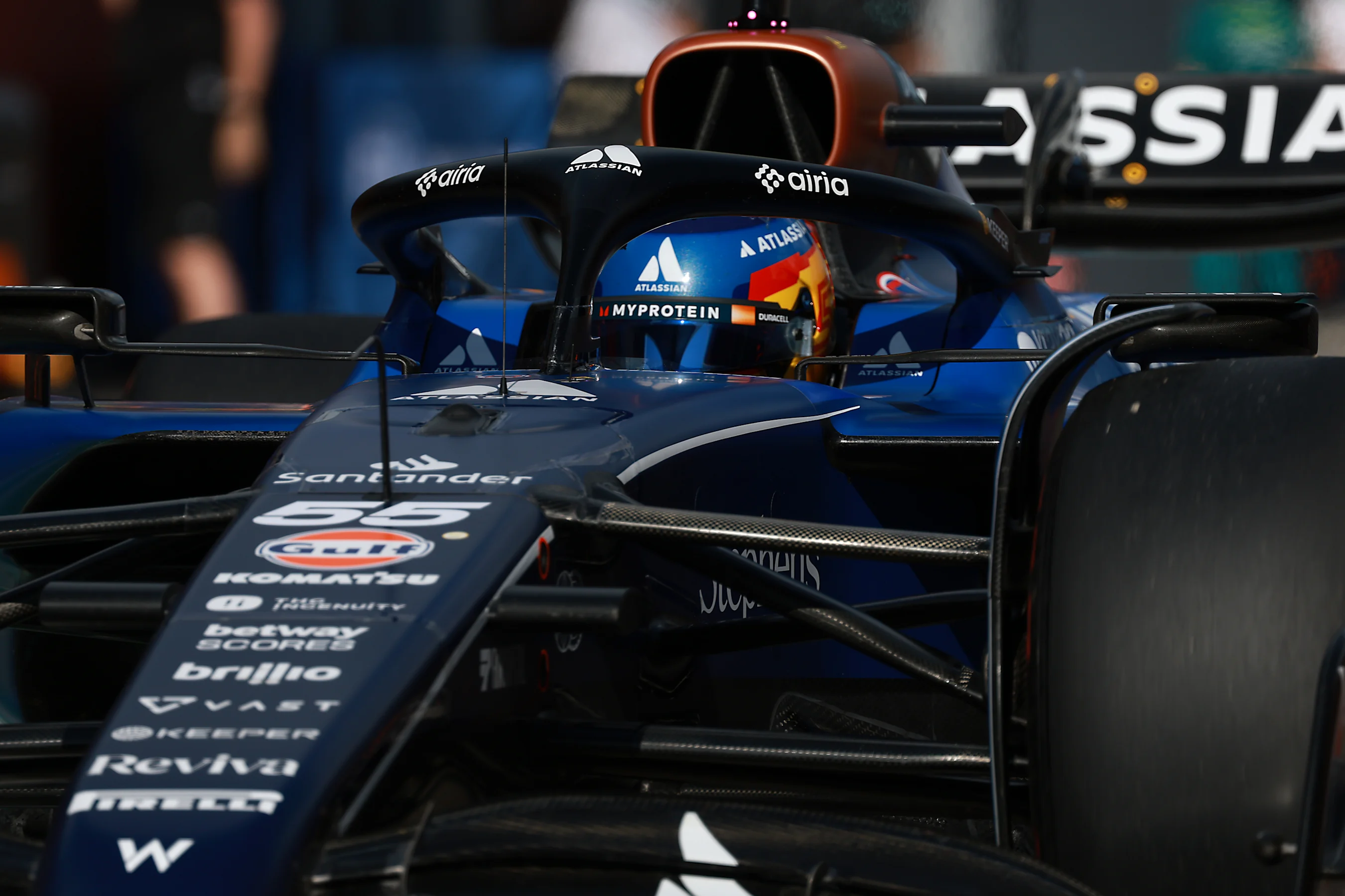 IMOLA, ITALY - MAY 17: Carlos Sainz of Spain driving the (55) Williams FW47 Mercedes in the Pitlane