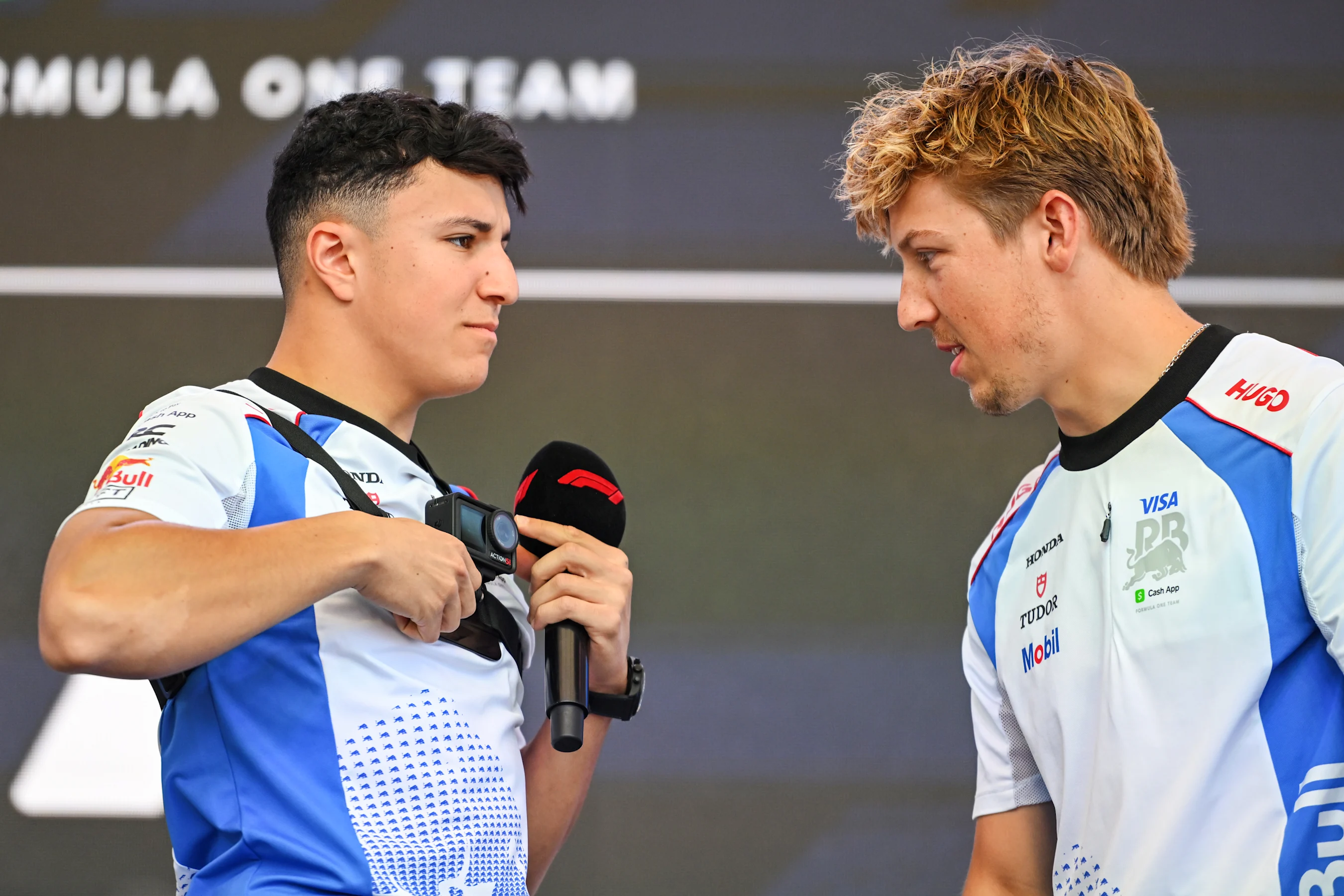 BUDAPEST, HUNGARY - AUGUST 01: Isack Hadjar of France and Visa Cash App Racing Bulls and Liam
