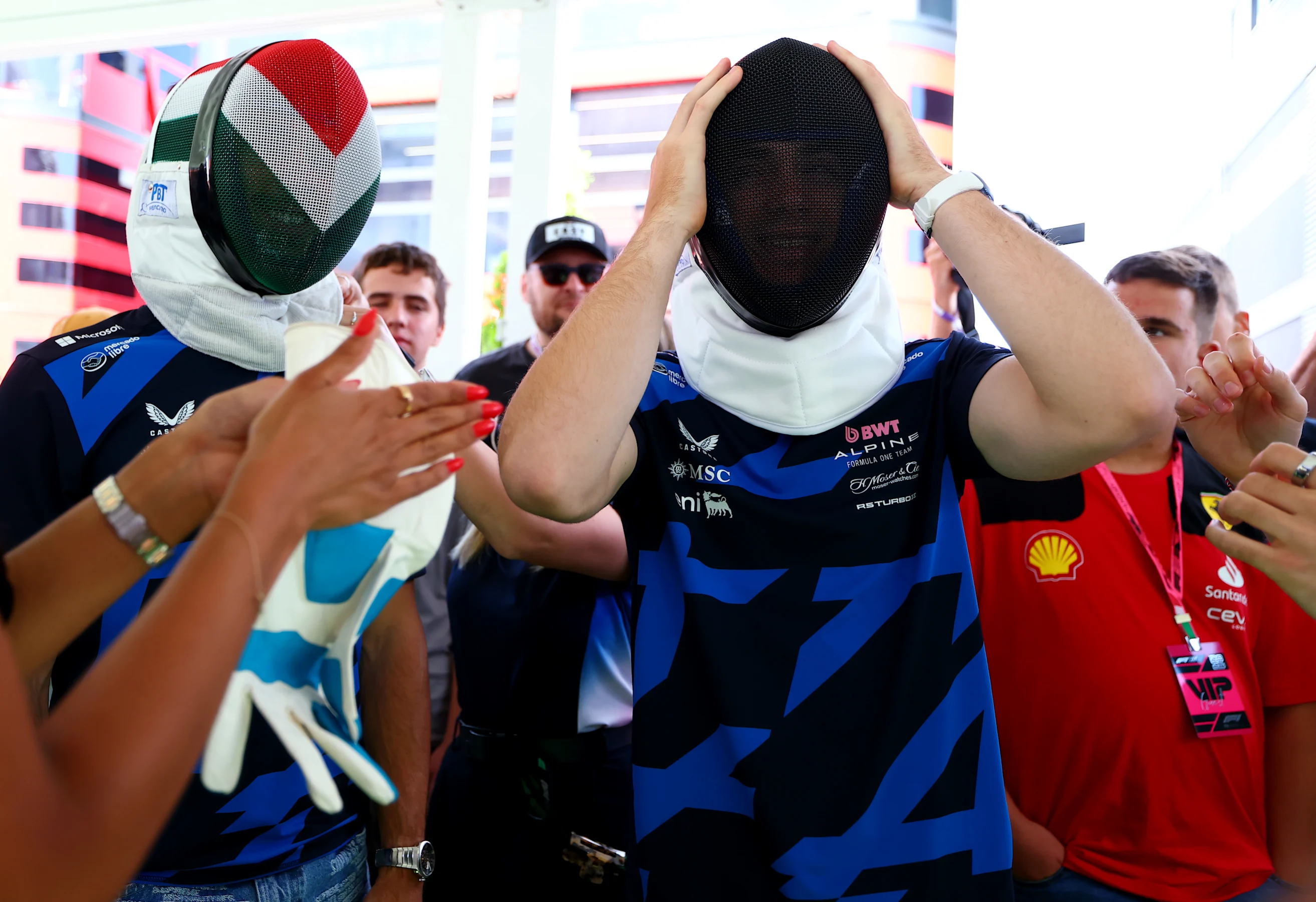 BUDAPEST, HUNGARY - JULY 31: Pierre Gasly of France and Alpine F1 and Franco Colapinto of Argentina