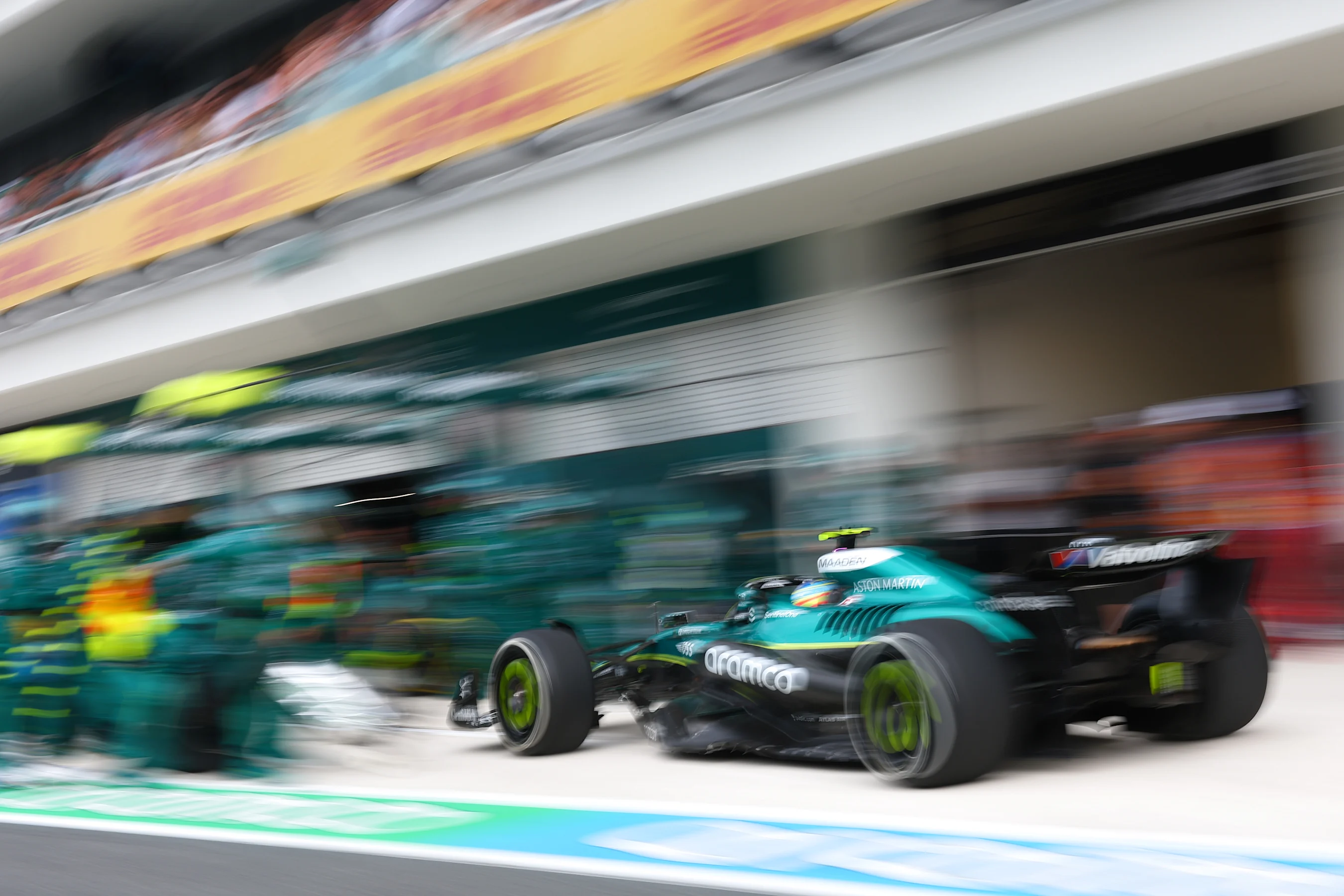MIAMI, FLORIDA - MAY 04: Fernando Alonso of Spain driving the (14) Aston Martin F1 Team AMR25