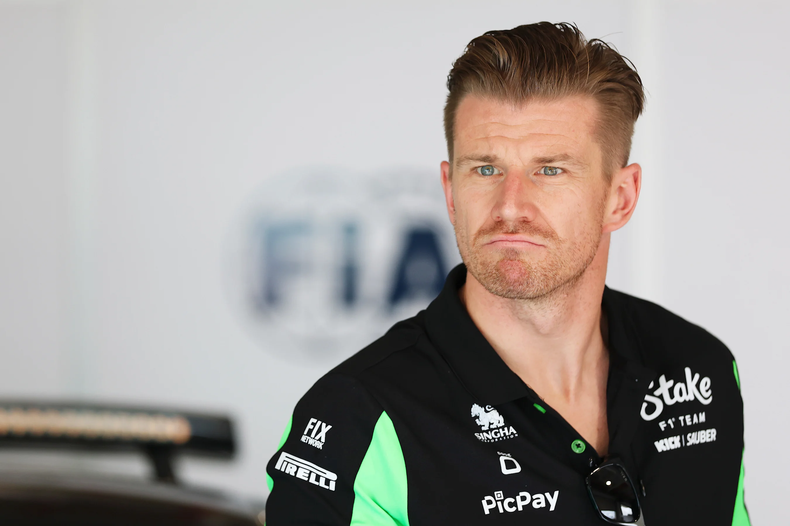 MIAMI, FLORIDA - MAY 04: Nico Hulkenberg of Germany and Stake F1 Team Kick Sauber looks on during