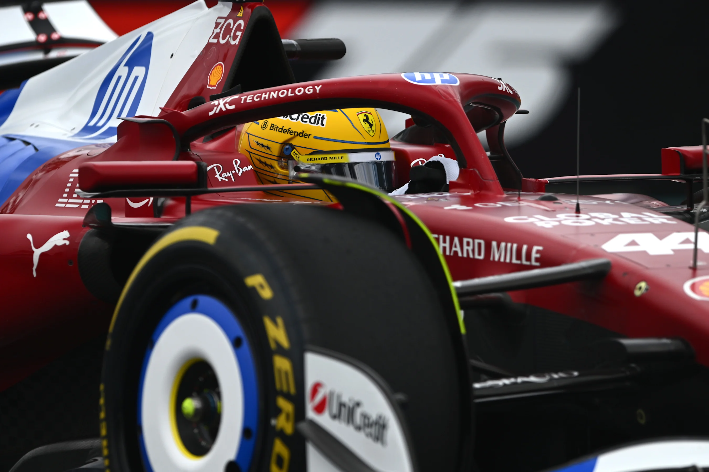MIAMI, FLORIDA - MAY 02: Lewis Hamilton of Great Britain driving the (44) Scuderia Ferrari SF-25 on