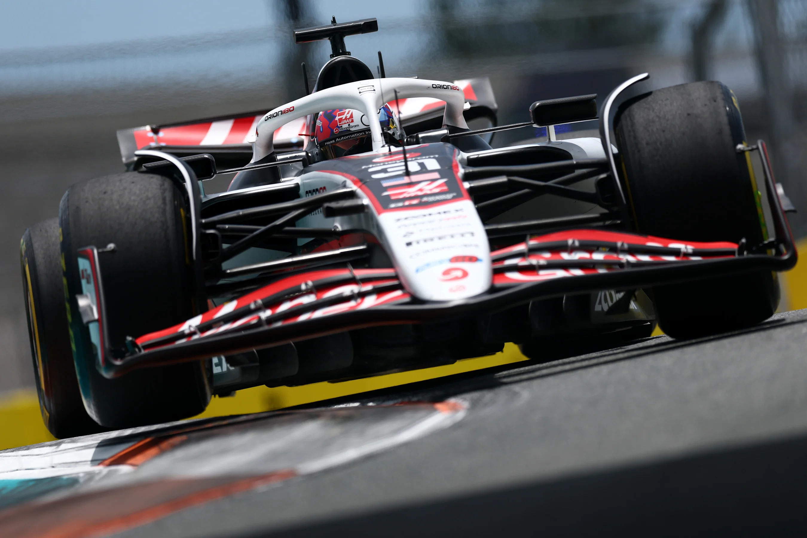 MIAMI, FLORIDA - MAY 02: Esteban Ocon of France driving the (31) Haas F1 VF-25 Ferrari on track