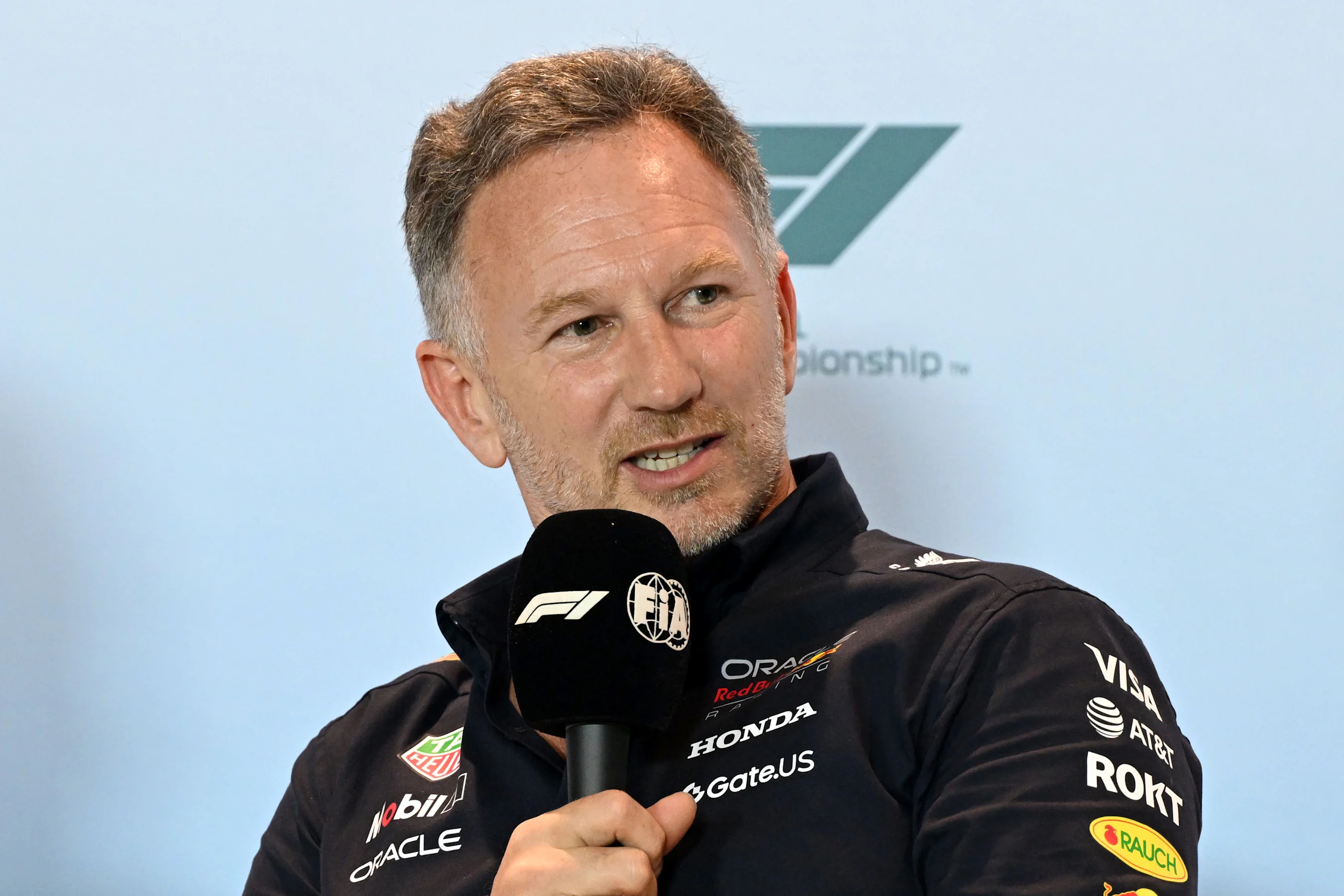 MIAMI, FLORIDA - MAY 02: Christian Horner, Team Principal of Oracle Red Bull Racing in the Team
