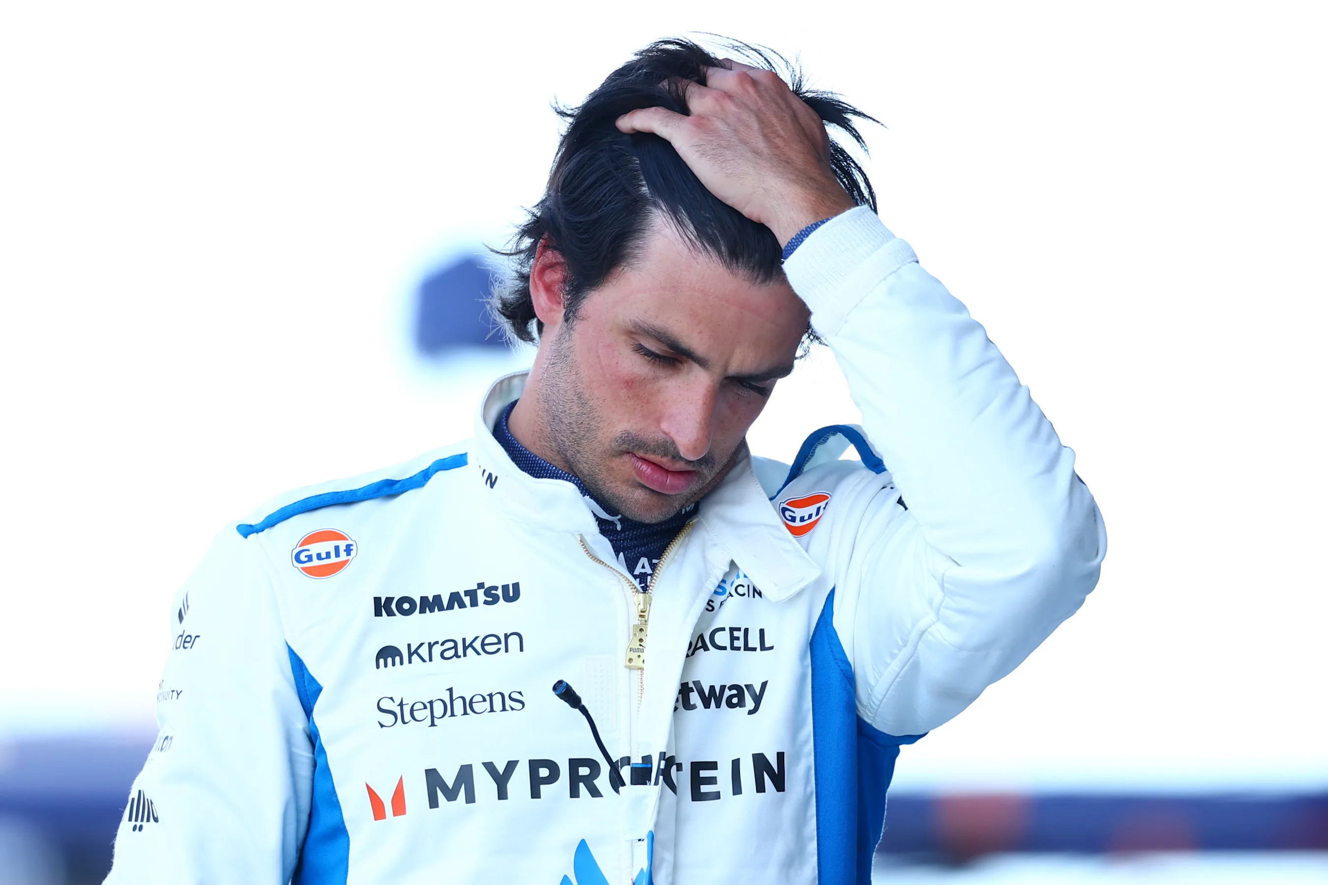 MIAMI, FLORIDA - MAY 02: Carlos Sainz of Spain and Williams in the Pitlane during Sprint qualifying