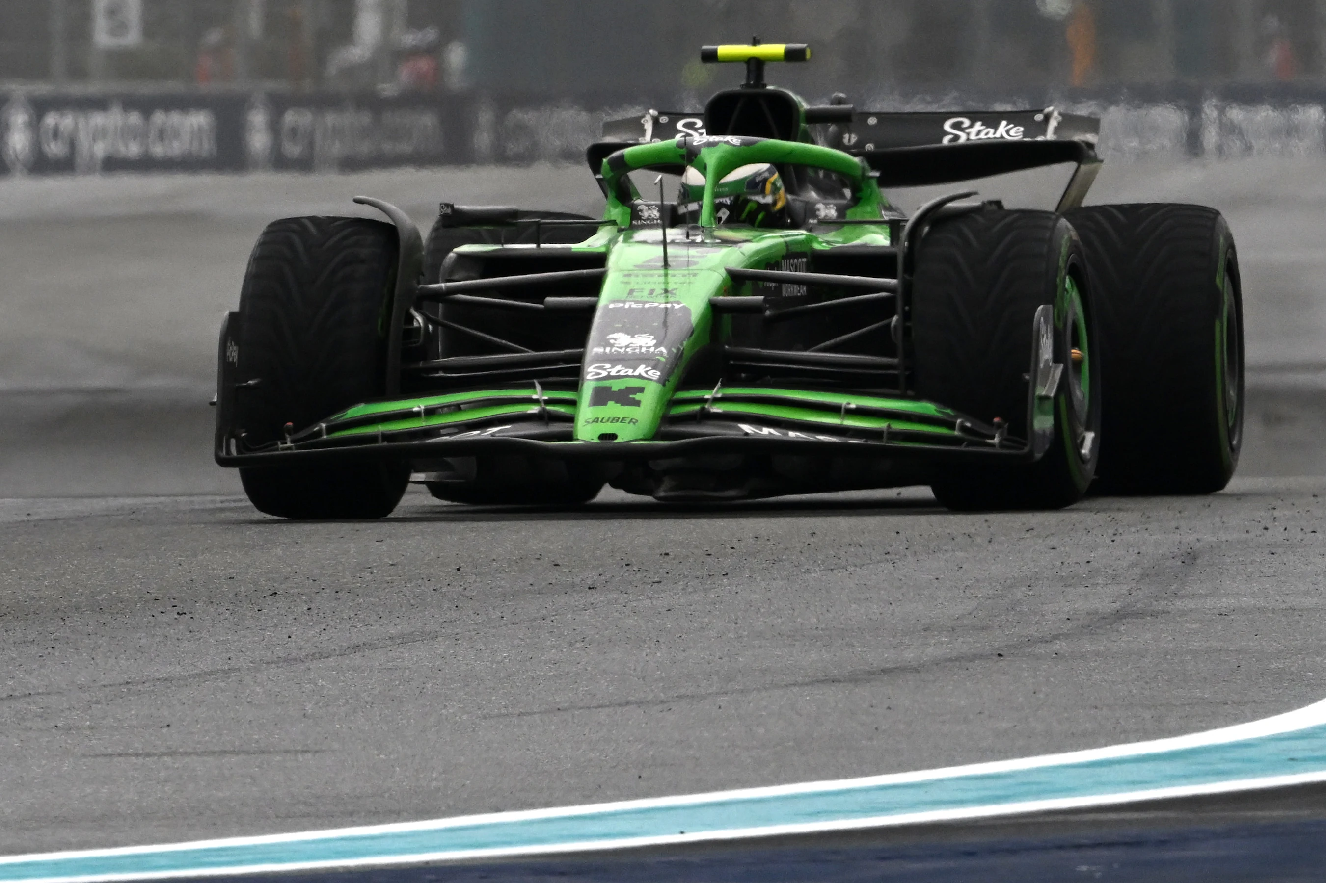 MIAMI, FLORIDA - MAY 03: Gabriel Bortoleto of Brazil driving the (5) Kick Sauber C45 Ferrari on