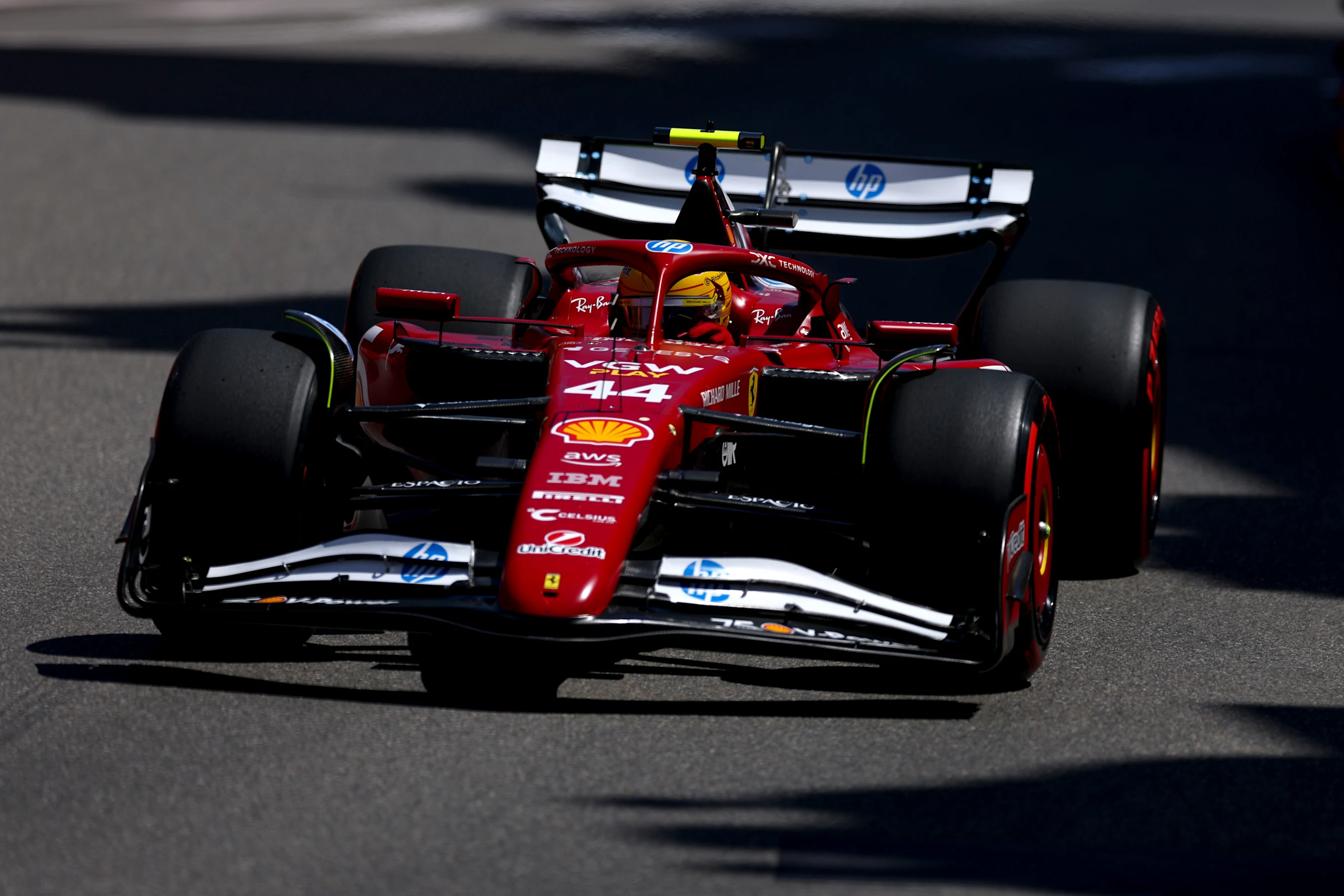 MONTE-CARLO, MONACO - MAY 25: Lewis Hamilton of Great Britain driving the (44) Scuderia Ferrari