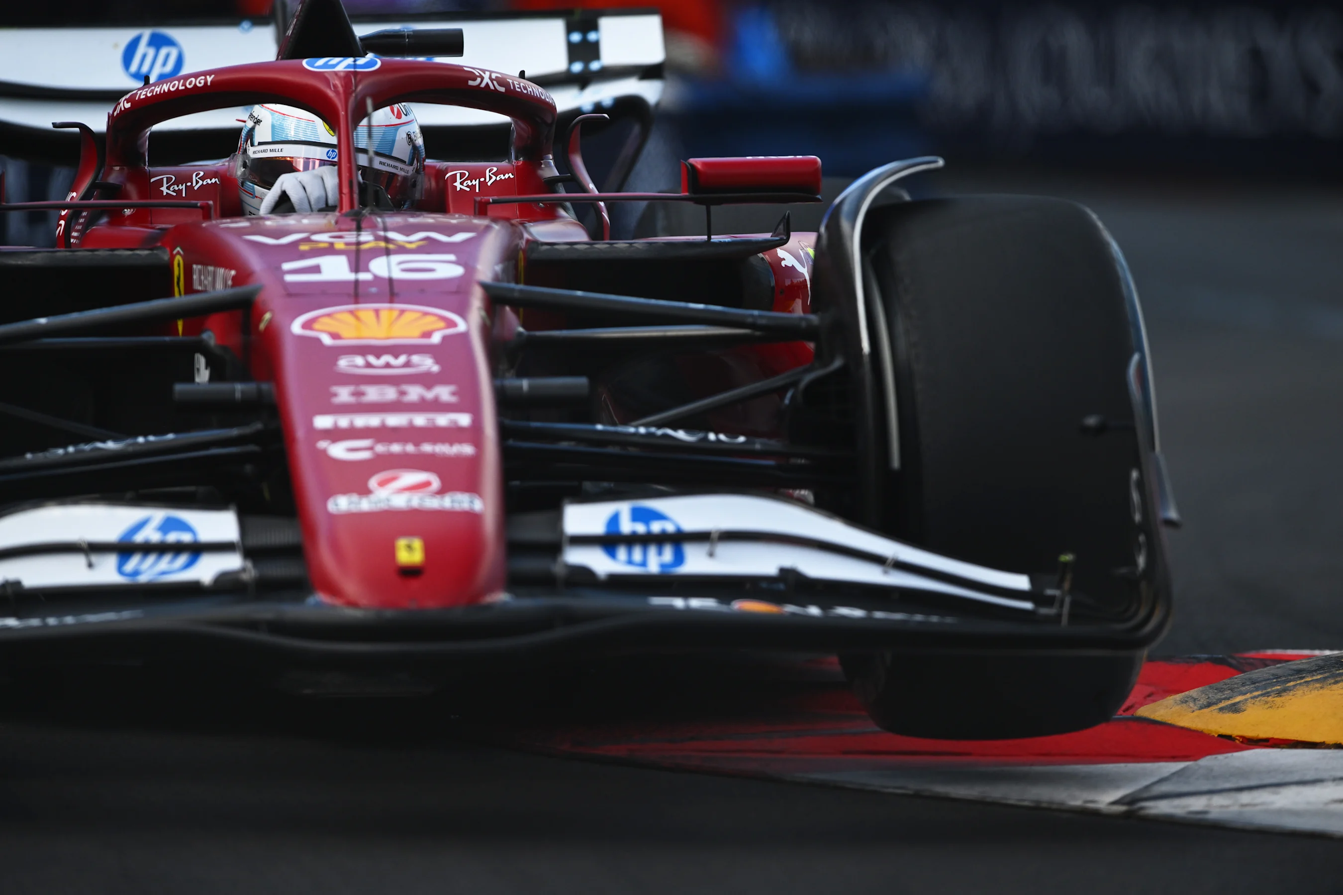 MONTE-CARLO, MONACO - MAY 23: Charles Leclerc of Monaco driving the (16) Scuderia Ferrari SF-25 on