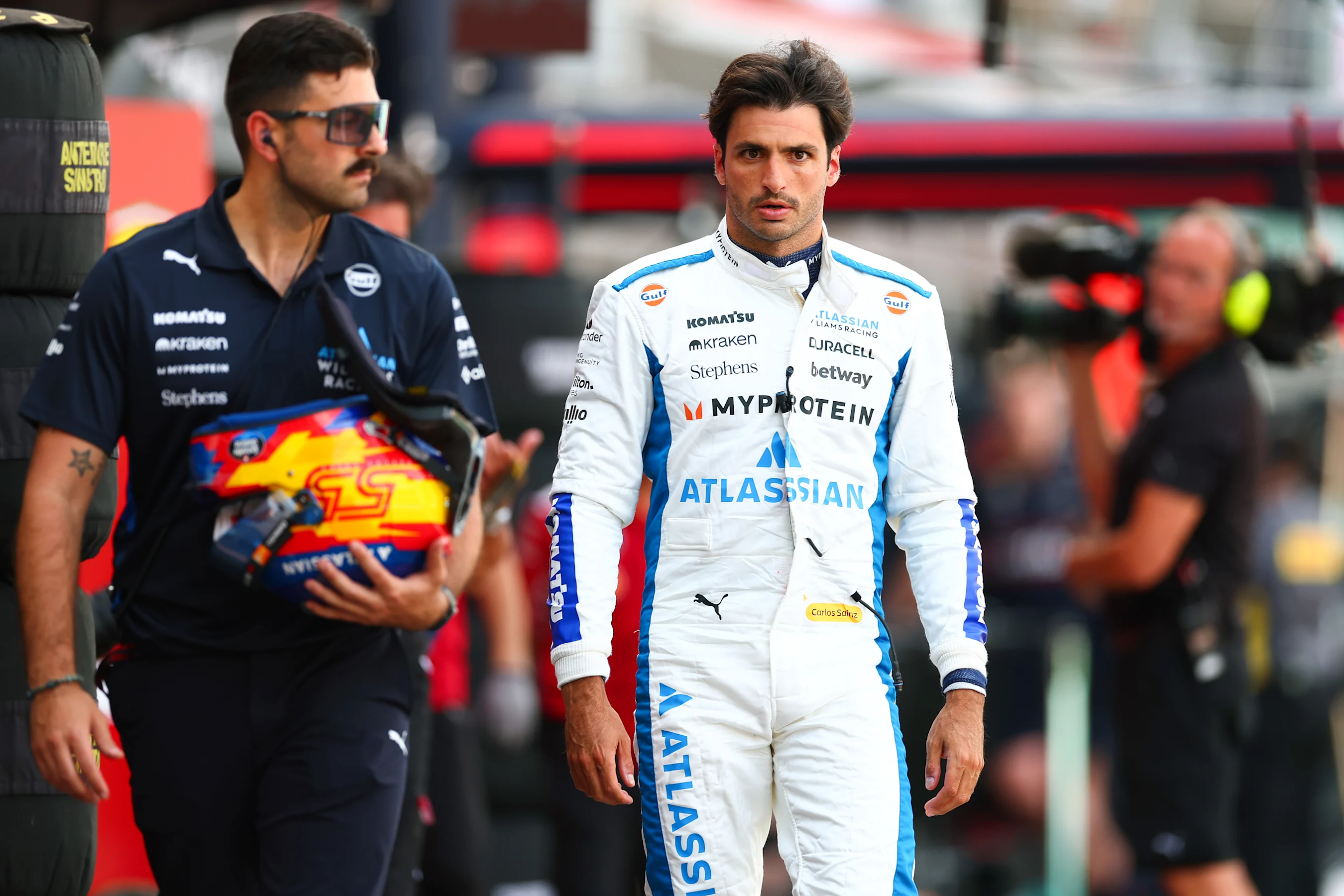 MONTE-CARLO, MONACO - MAY 24: Eleventh placed qualifier Carlos Sainz of Spain and Williams walks in