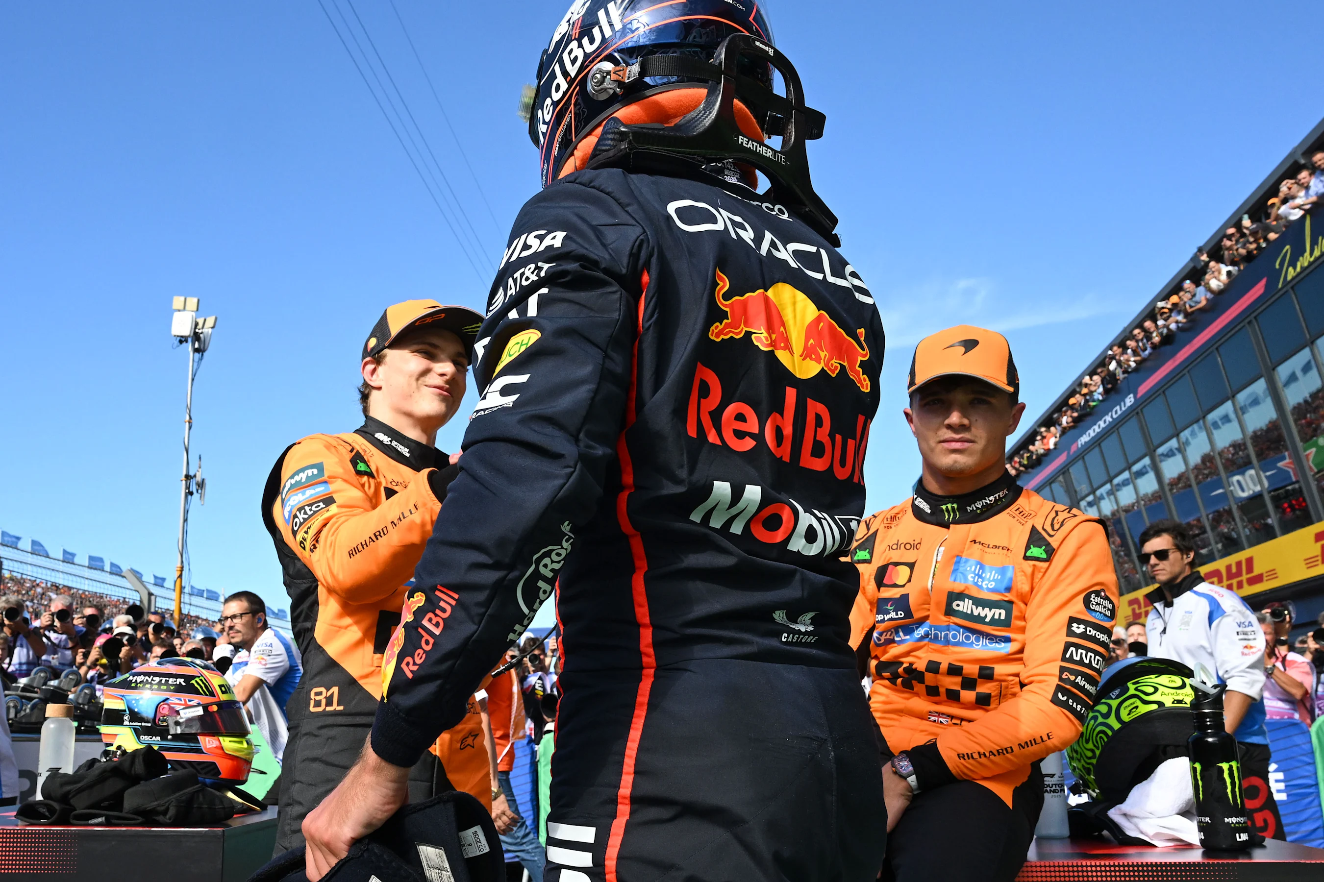 ZANDVOORT, NETHERLANDS - AUGUST 30: Pole position qualifier Oscar Piastri of Australia and McLaren