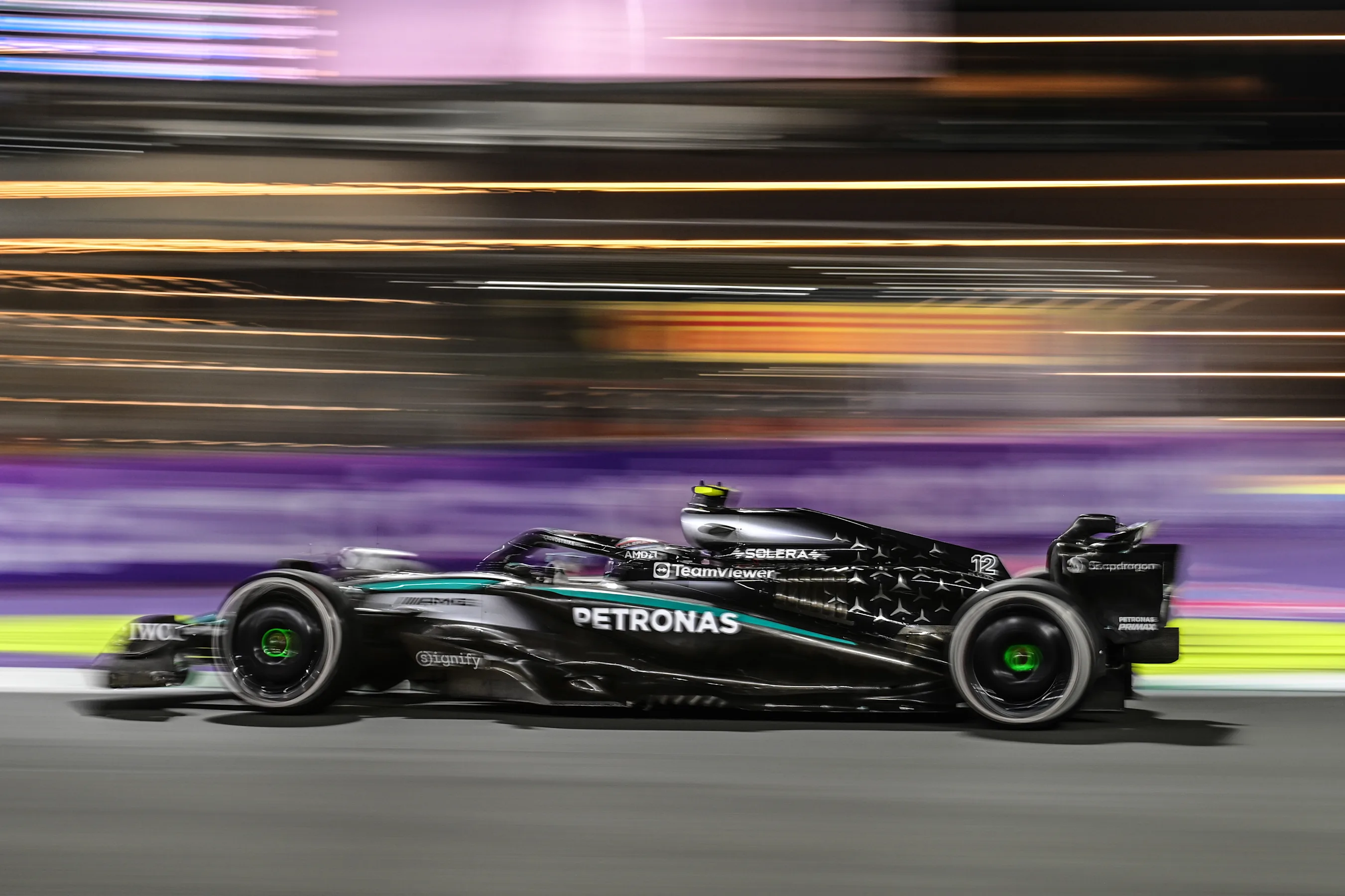 JEDDAH, SAUDI ARABIA - APRIL 20: Andrea Kimi Antonelli of Italy driving the (12) Mercedes AMG