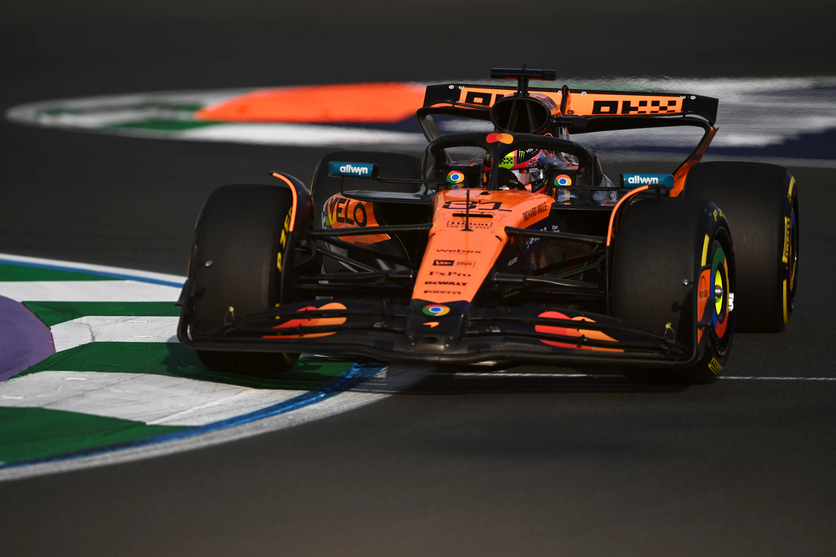 JEDDAH, SAUDI ARABIA - APRIL 18: Oscar Piastri of Australia driving the (81) McLaren MCL39 Mercedes