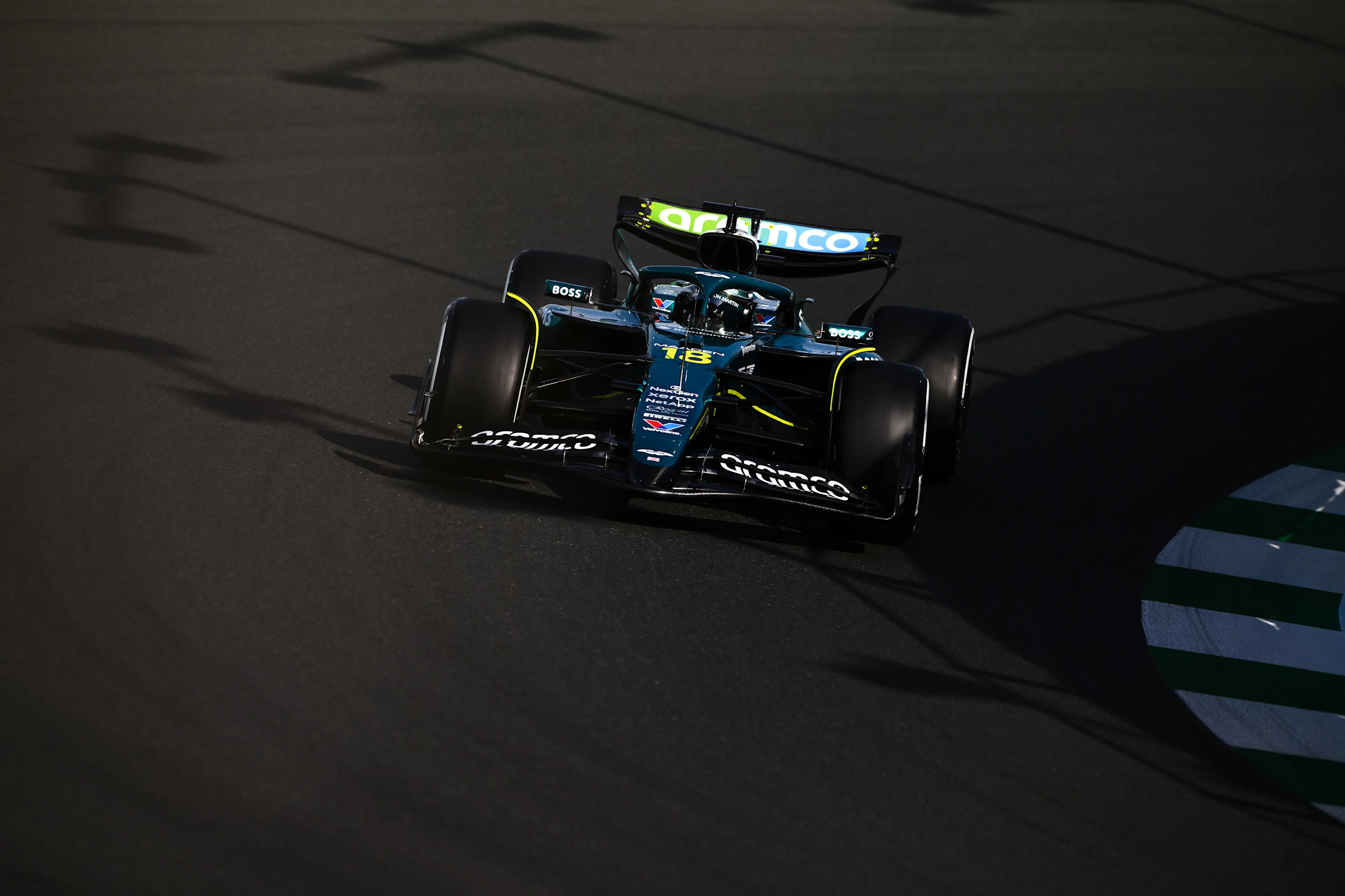 JEDDAH, SAUDI ARABIA - APRIL 19: Lance Stroll of Canada driving the (18) Aston Martin F1 Team AMR25