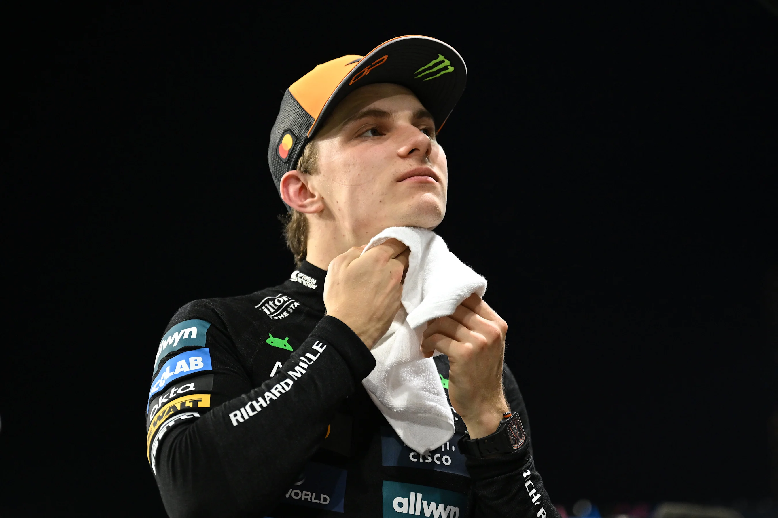 JEDDAH, SAUDI ARABIA - APRIL 19: Second placed qualifier Oscar Piastri of Australia and McLaren