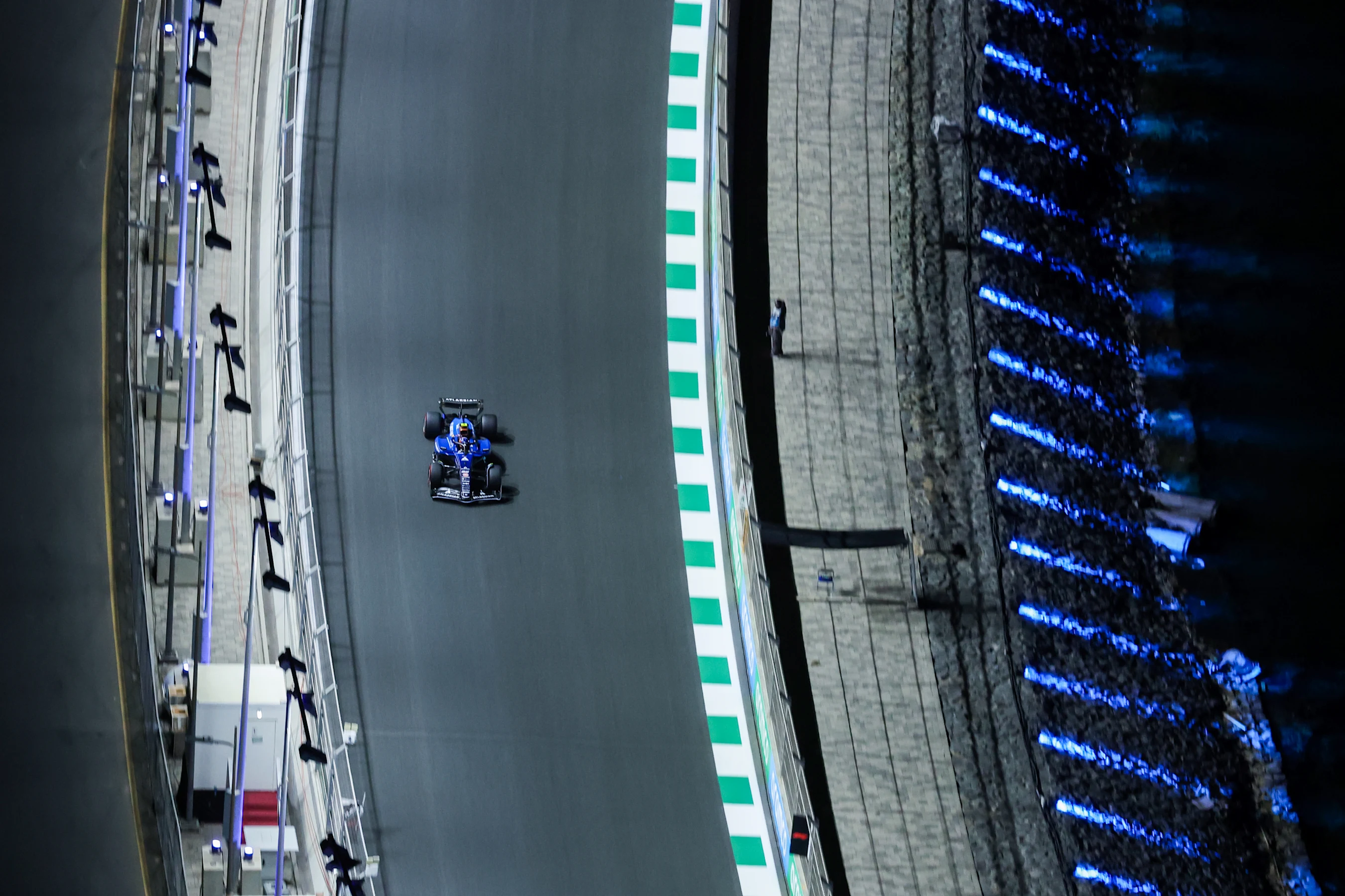 JEDDAH, SAUDI ARABIA - APRIL 19: Carlos Sainz of Spain driving the (55) Williams FW47 Mercedes on