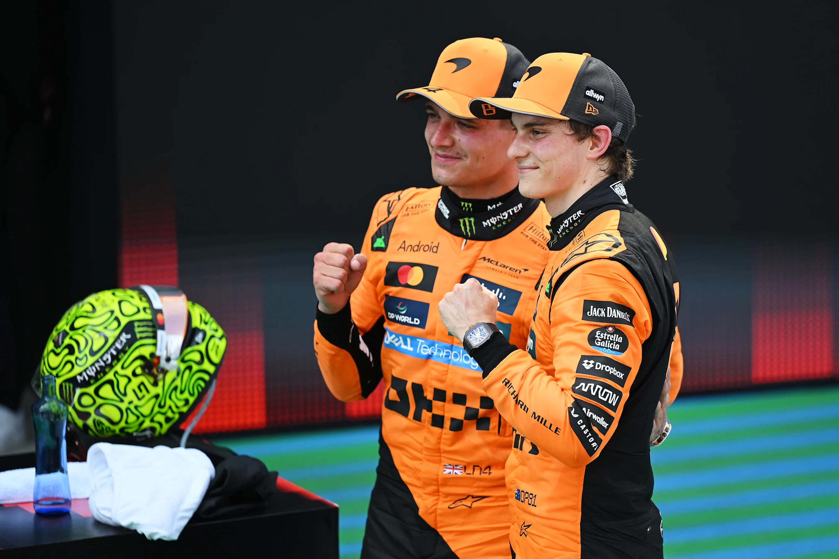 BARCELONA, SPAIN - JUNE 01: Race winner Oscar Piastri of Australia and McLaren and Second placed