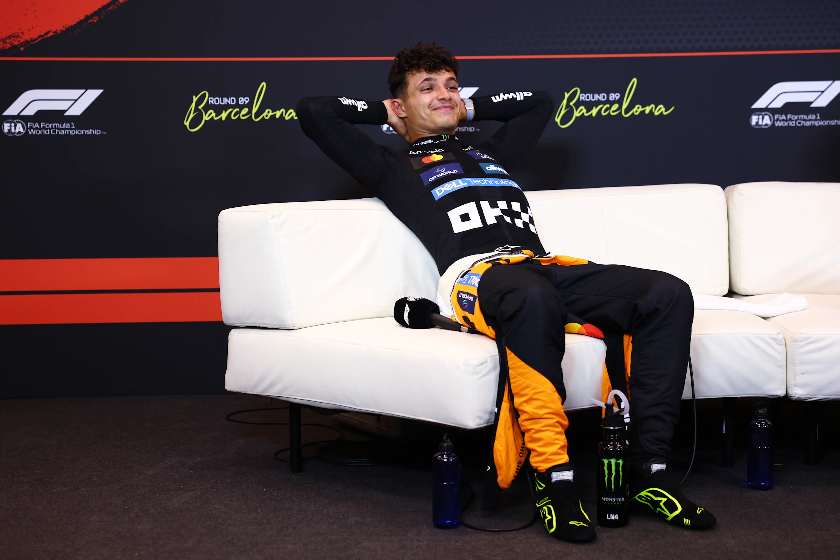 BARCELONA, SPAIN - JUNE 01: Second placed Lando Norris of Great Britain and McLaren in the Drivers