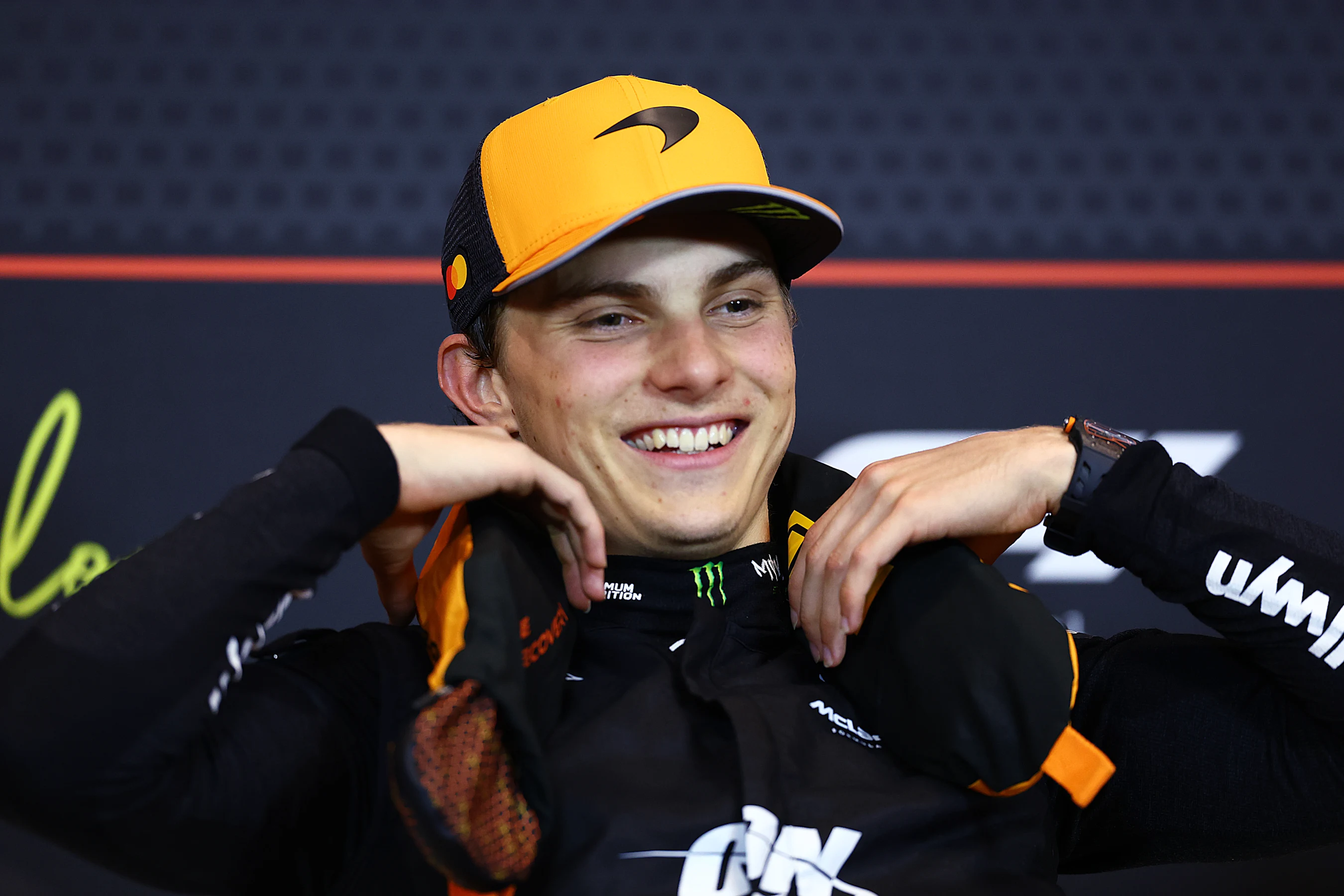 BARCELONA, SPAIN - JUNE 01: Race winner Oscar Piastri of Australia and McLaren in the Drivers Press