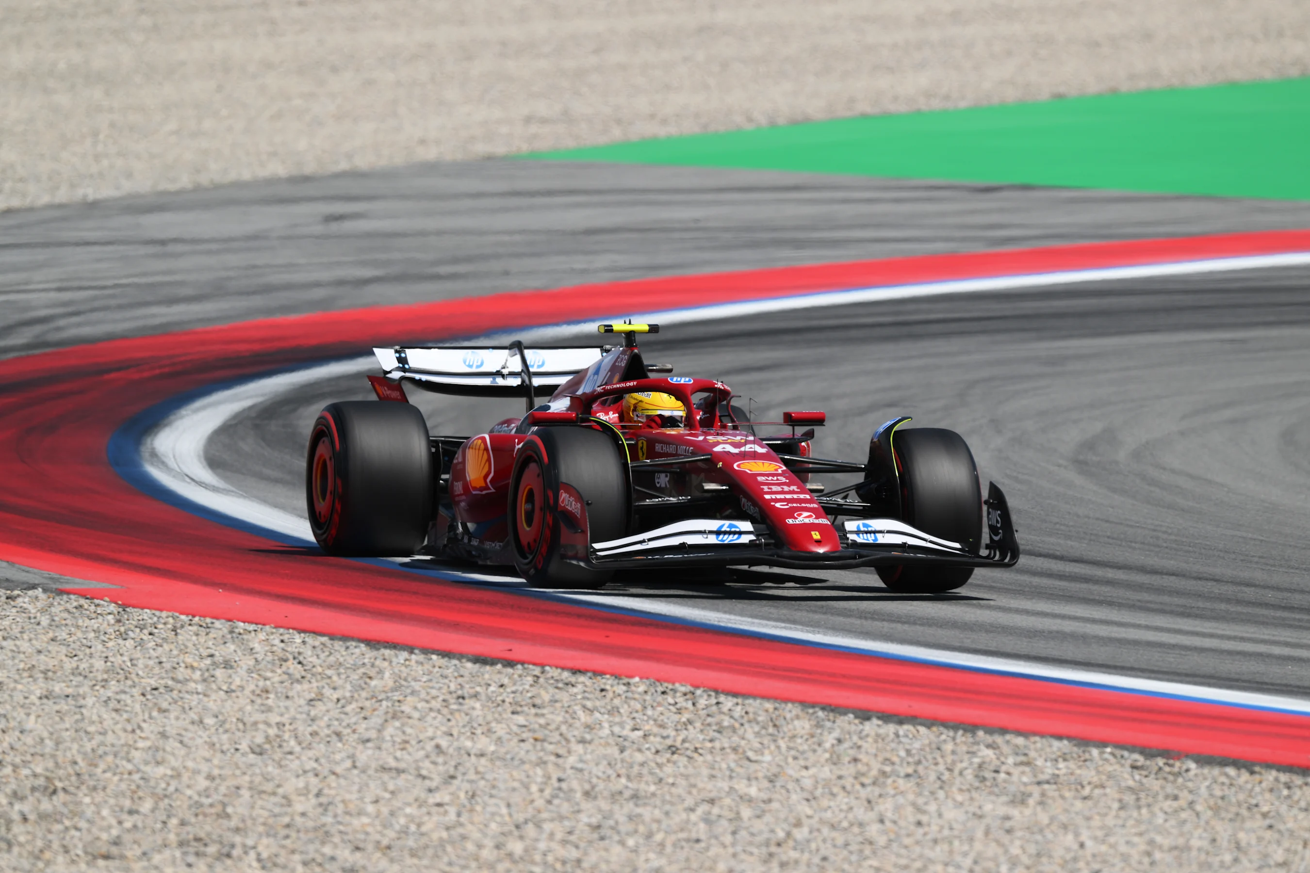 BARCELONA, SPAIN - MAY 31: Lewis Hamilton of Great Britain driving the (44) Scuderia Ferrari SF-25