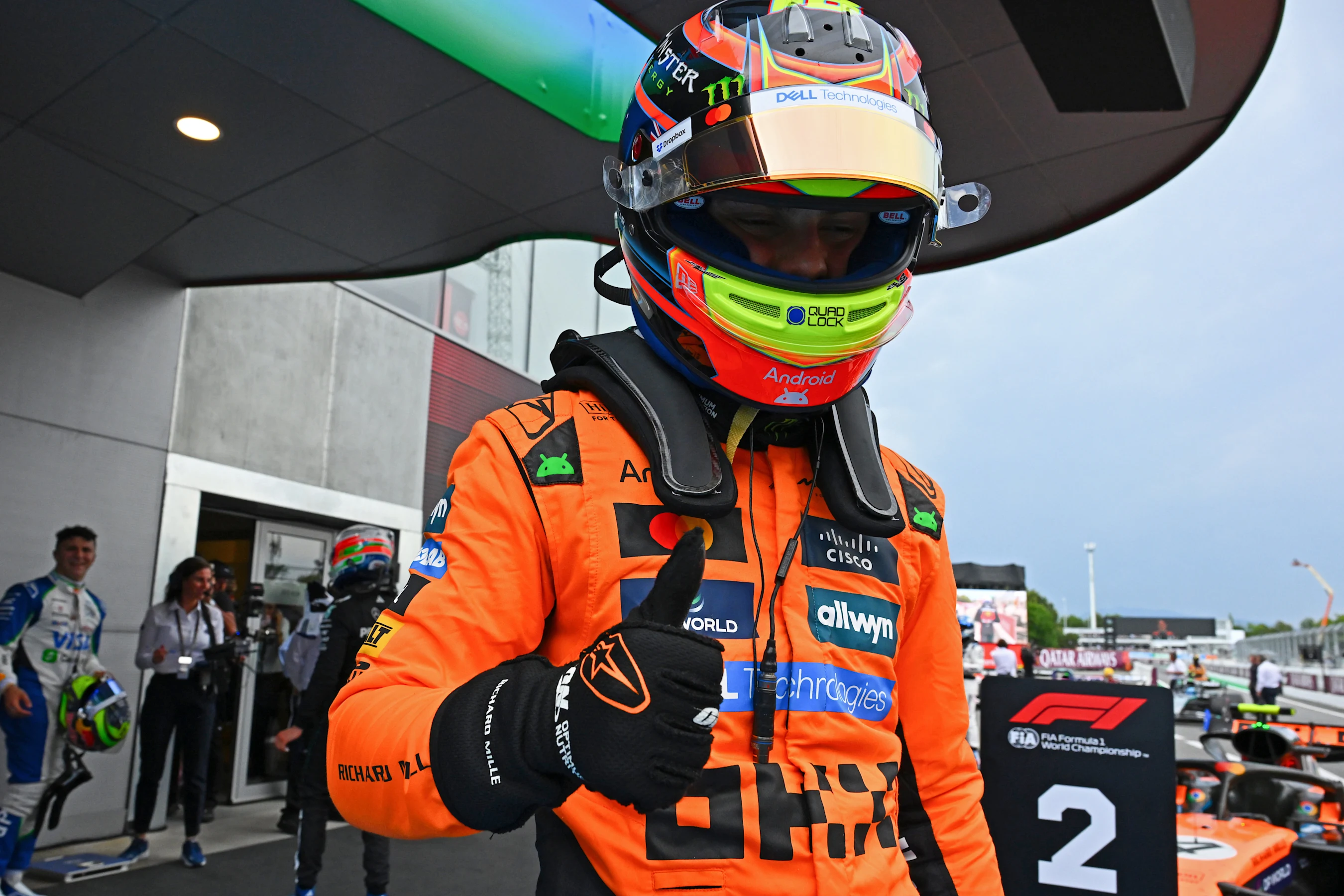 BARCELONA, SPAIN - MAY 31: Pole position qualifier Oscar Piastri of Australia and McLaren in parc