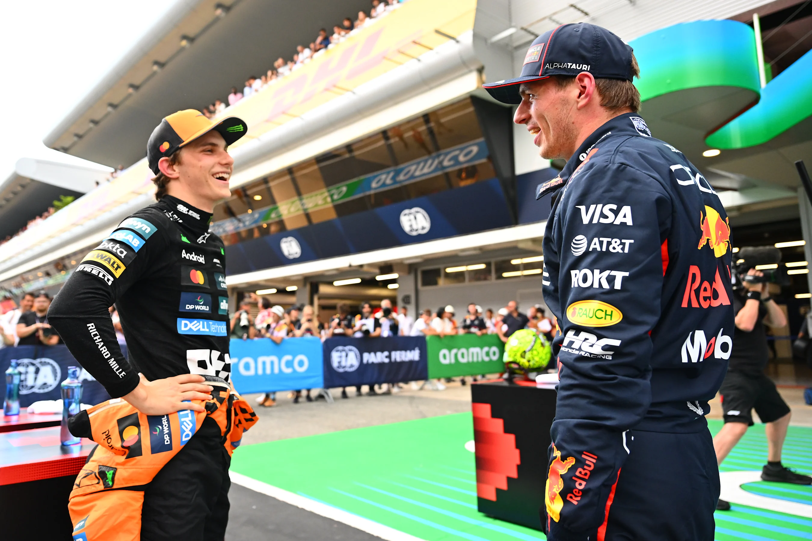 BARCELONA, SPAIN - MAY 31: Pole position qualifier Oscar Piastri of Australia and McLaren and Third