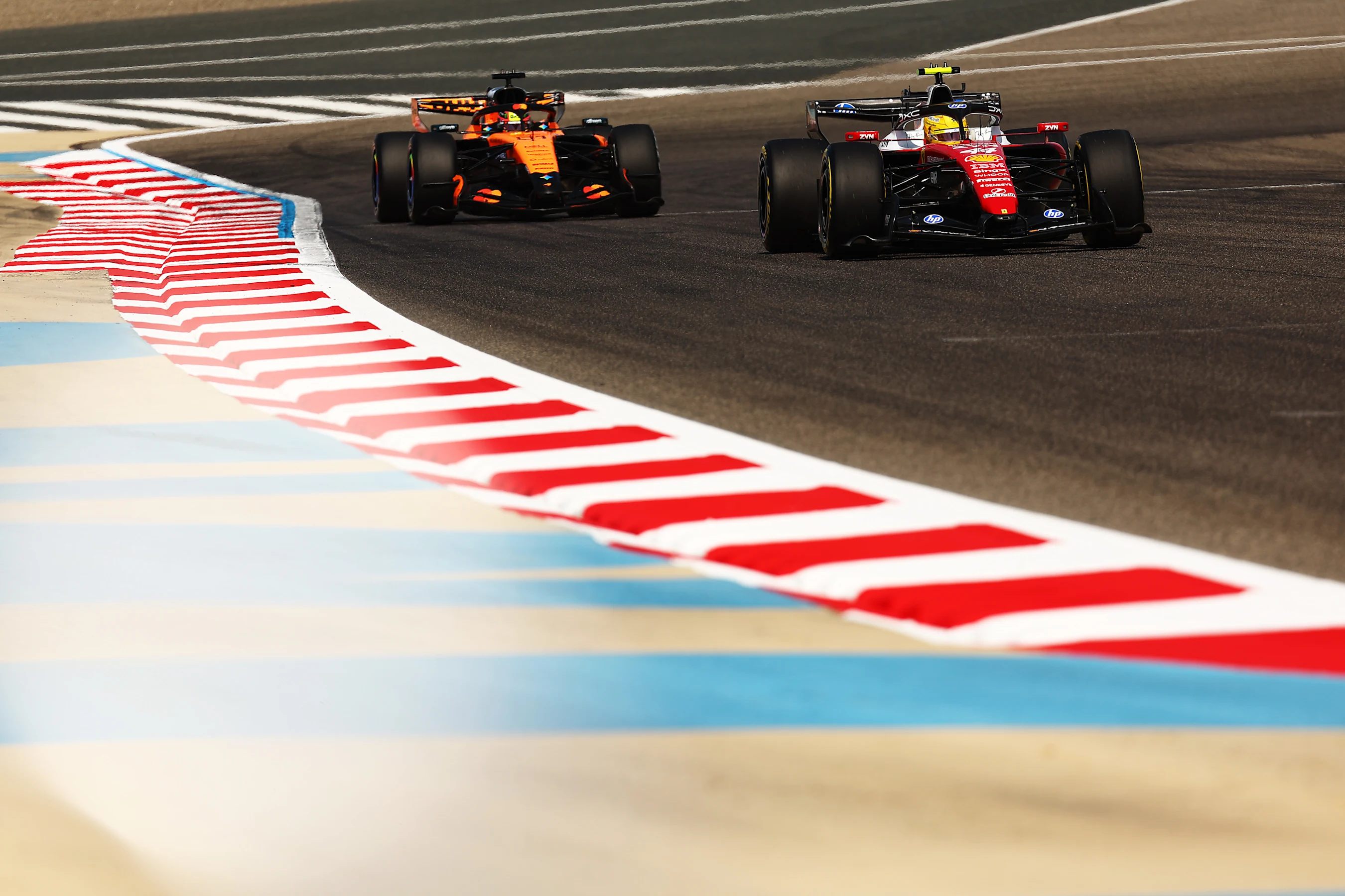 BAHRAIN, BAHRAIN - FEBRUARY 11: Lewis Hamilton of Great Britain driving the (44) Scuderia Ferrari