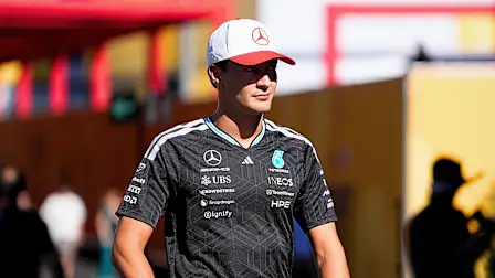 MADRID, SPAIN - SEPTEMBER 10: George Russell of Great Britain and Mercedes AMG Petronas F1 Team