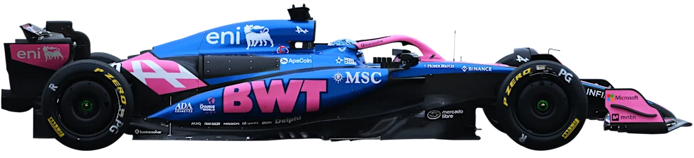 Závodné auto tímu BWT Alpine Formula One Team