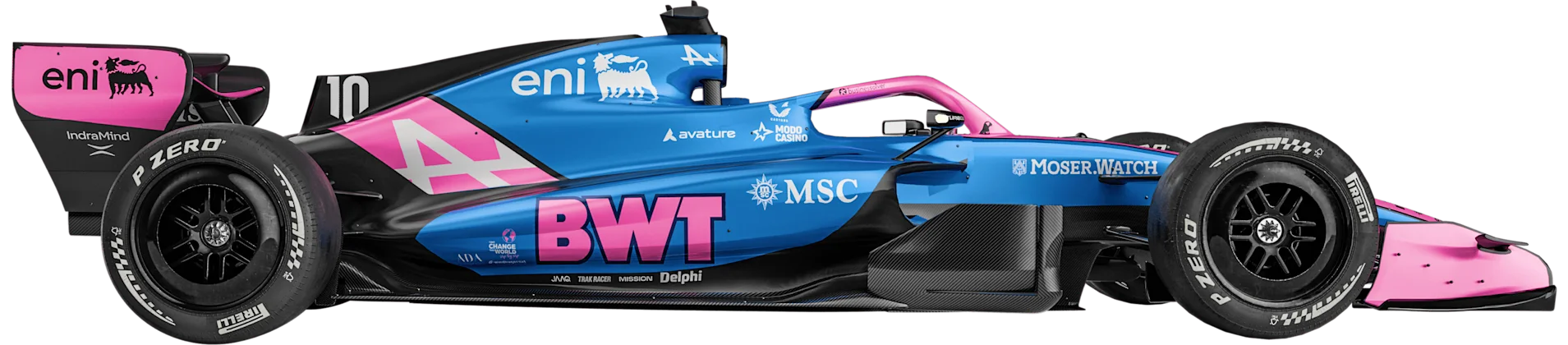 Alpine 2026 car, side view