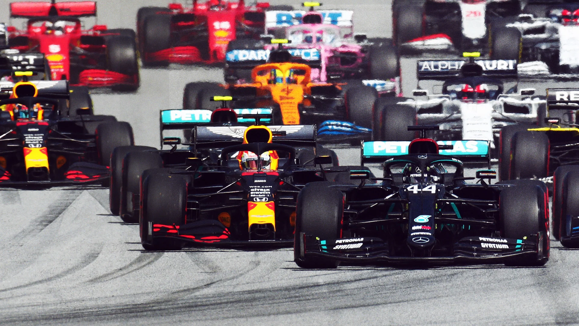 HOCKENHEIMRING, GERMANY - JULY 22: Start of race during the German GP at Hockenheimring on July 22, 2018 in Hockenheimring, Germany. (Photo by Jerry Andre / Sutton Images)