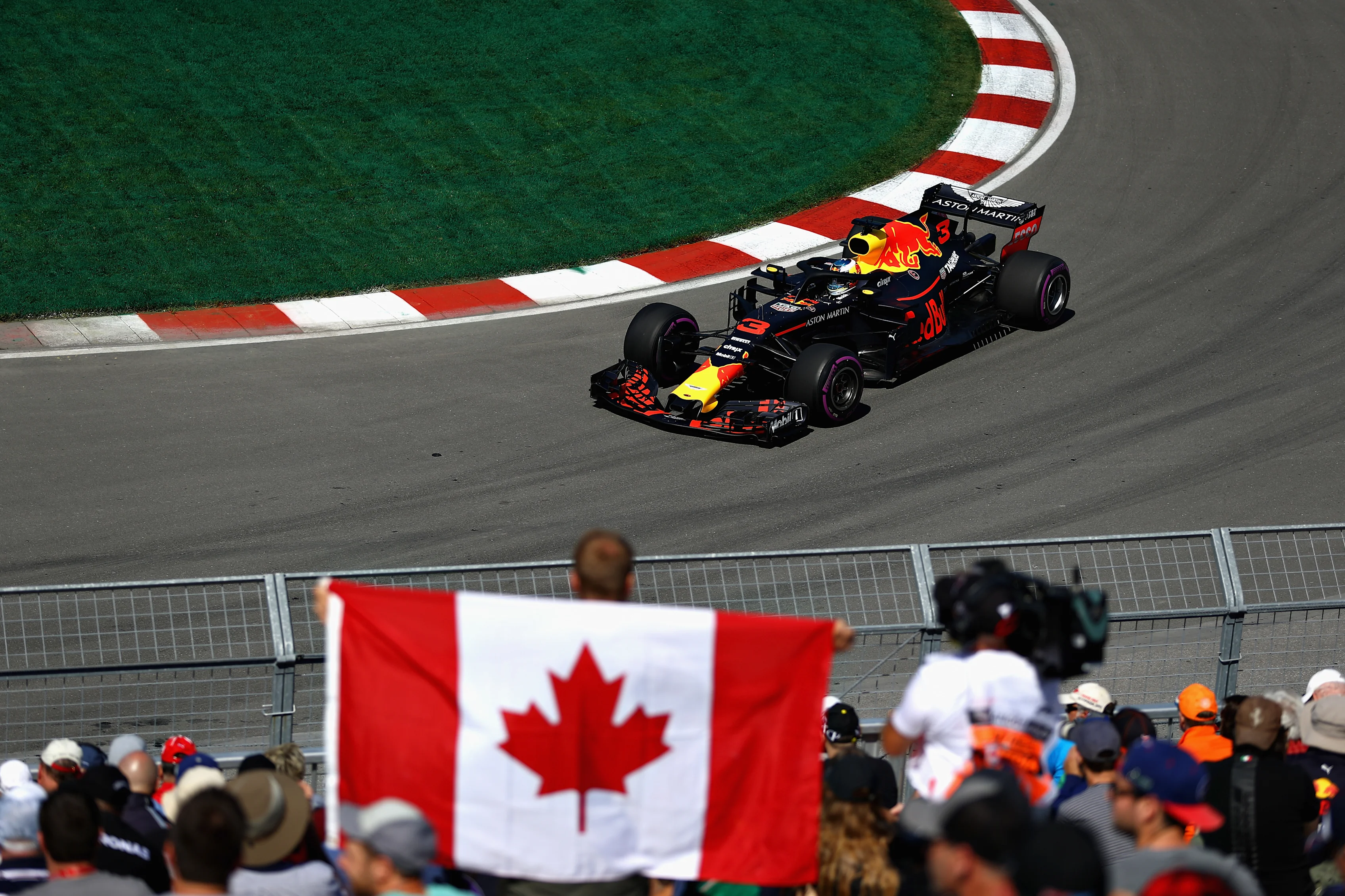 MONTREAL, QC - JUNE 08: Daniel Ricciardo of Australia driving the (3) Aston Martin Red Bull Racing