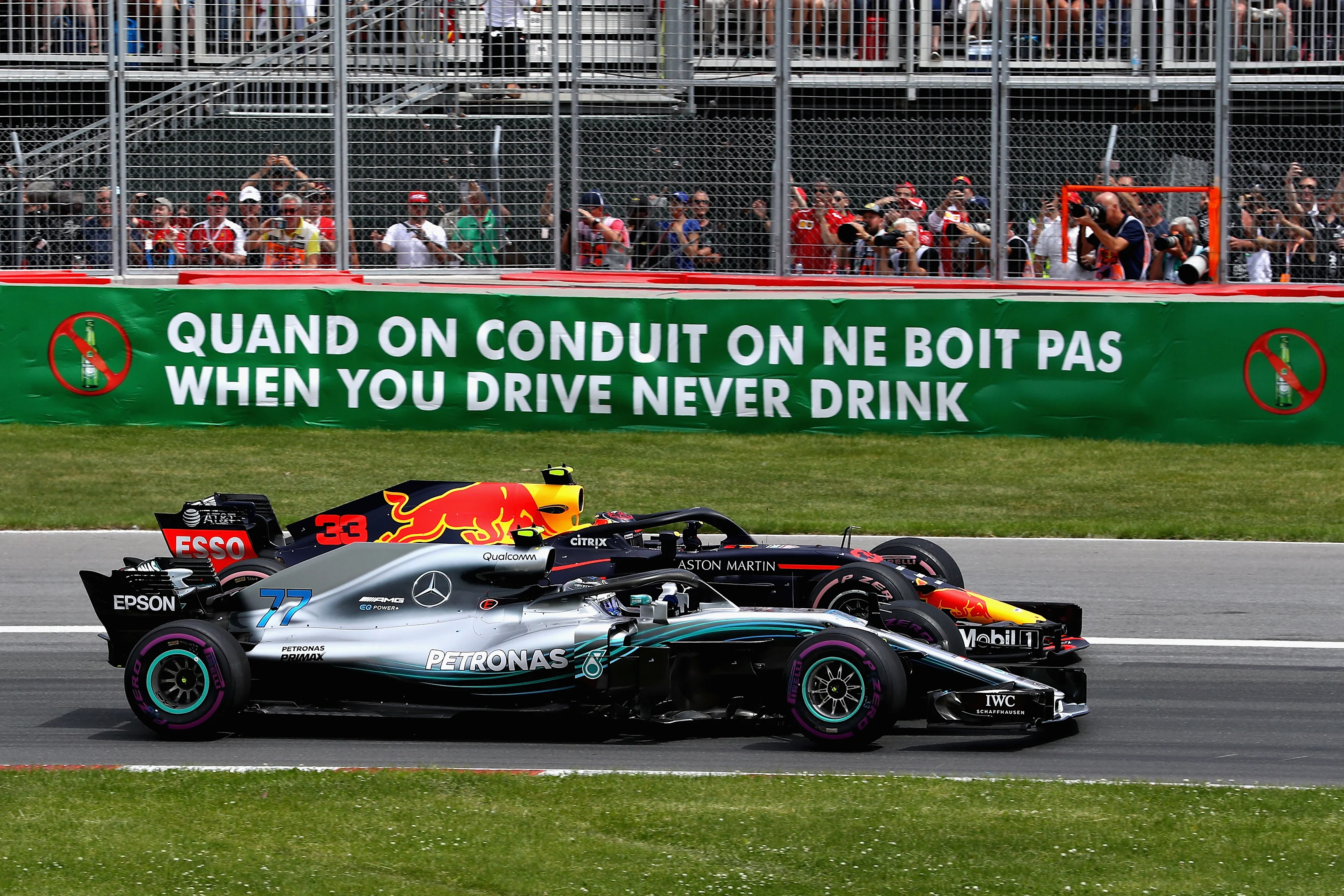 MONTREAL, QC - JUNE 10:  Max Verstappen of the Netherlands driving the (33) Aston Martin Red Bull