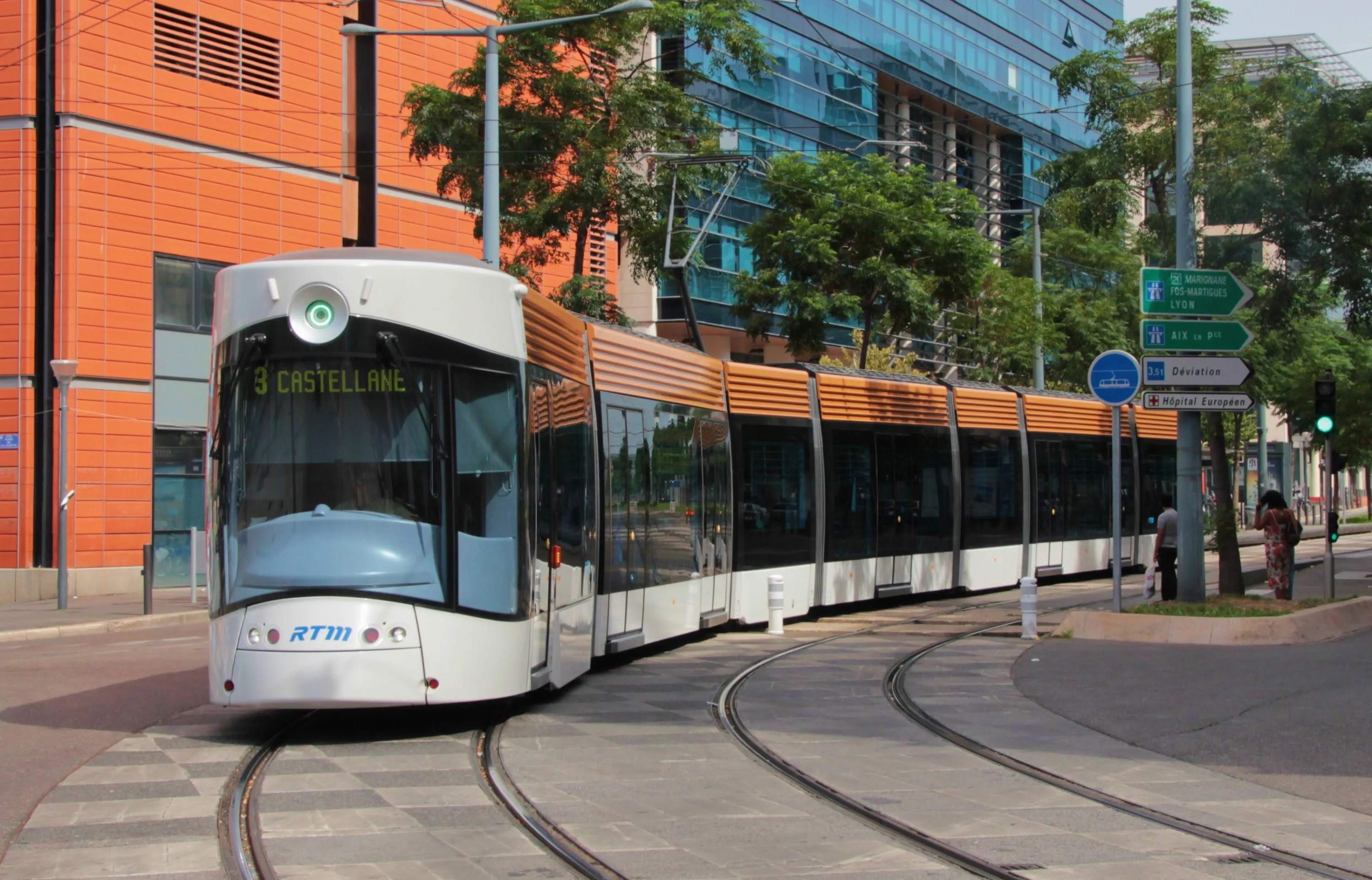trams in