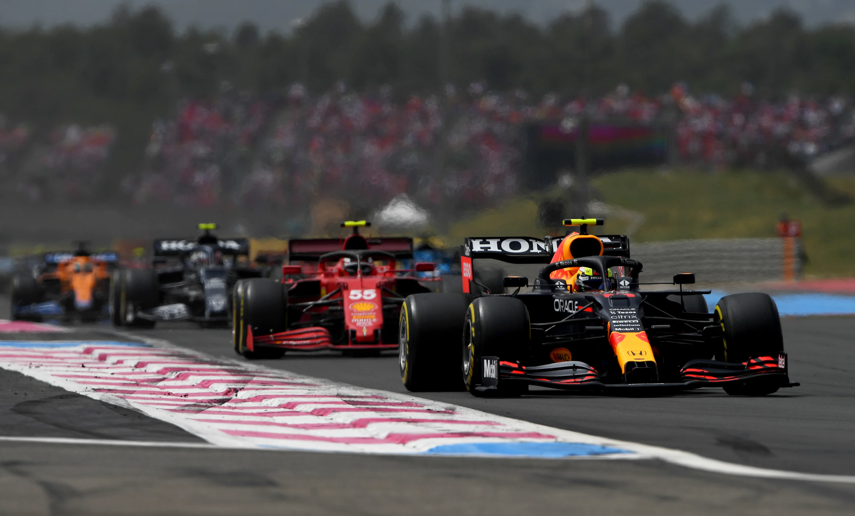 LE CASTELLET, FRANCE - JUNE 20: Sergio Perez of Mexico driving the (11) Red Bull Racing RB16B Honda
