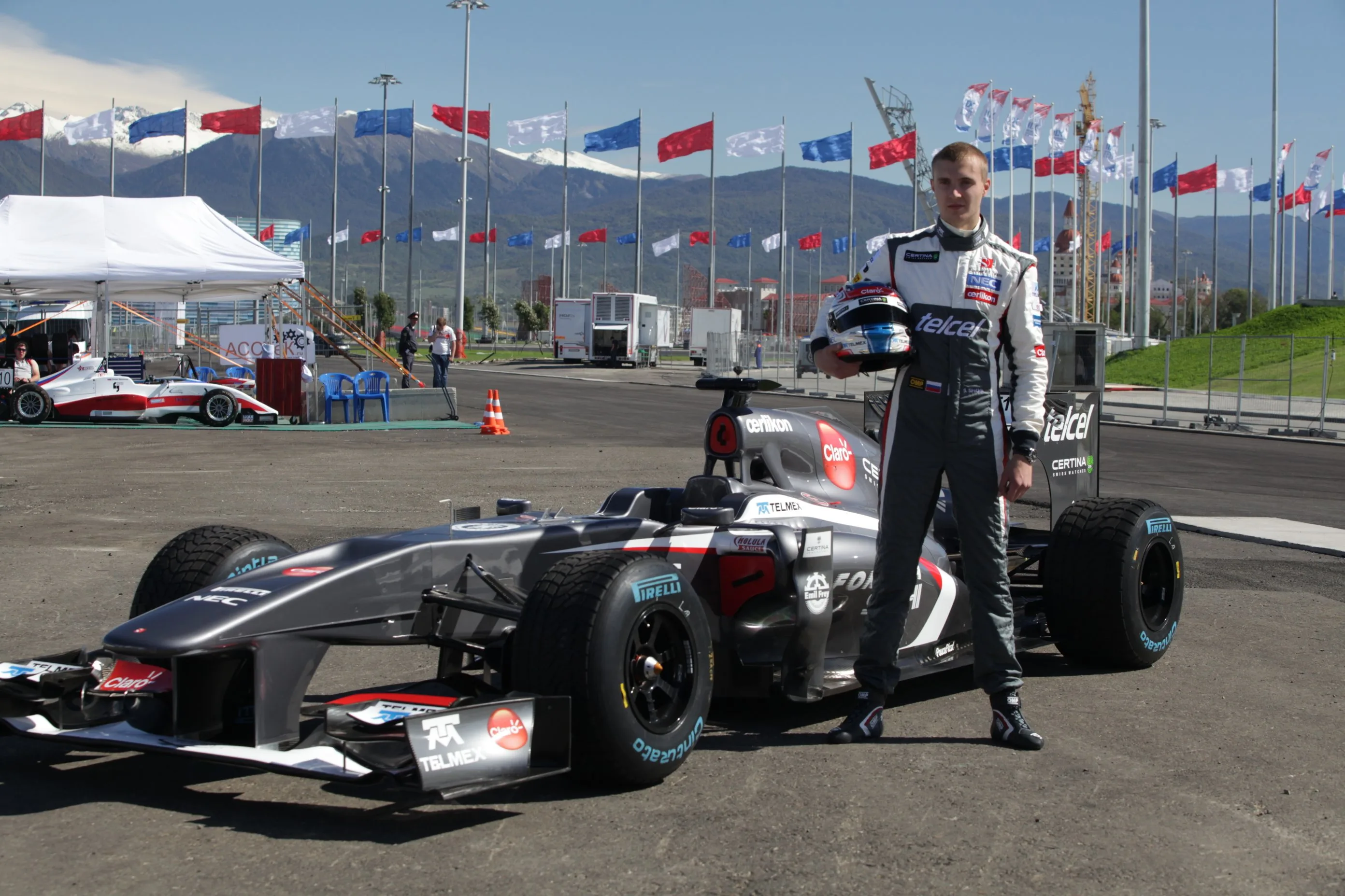 Sauber's Sergey Sirotkin gets his first taste of a Formula One car, Sochi, Russia, September 27,2013© Sauber F1 Team