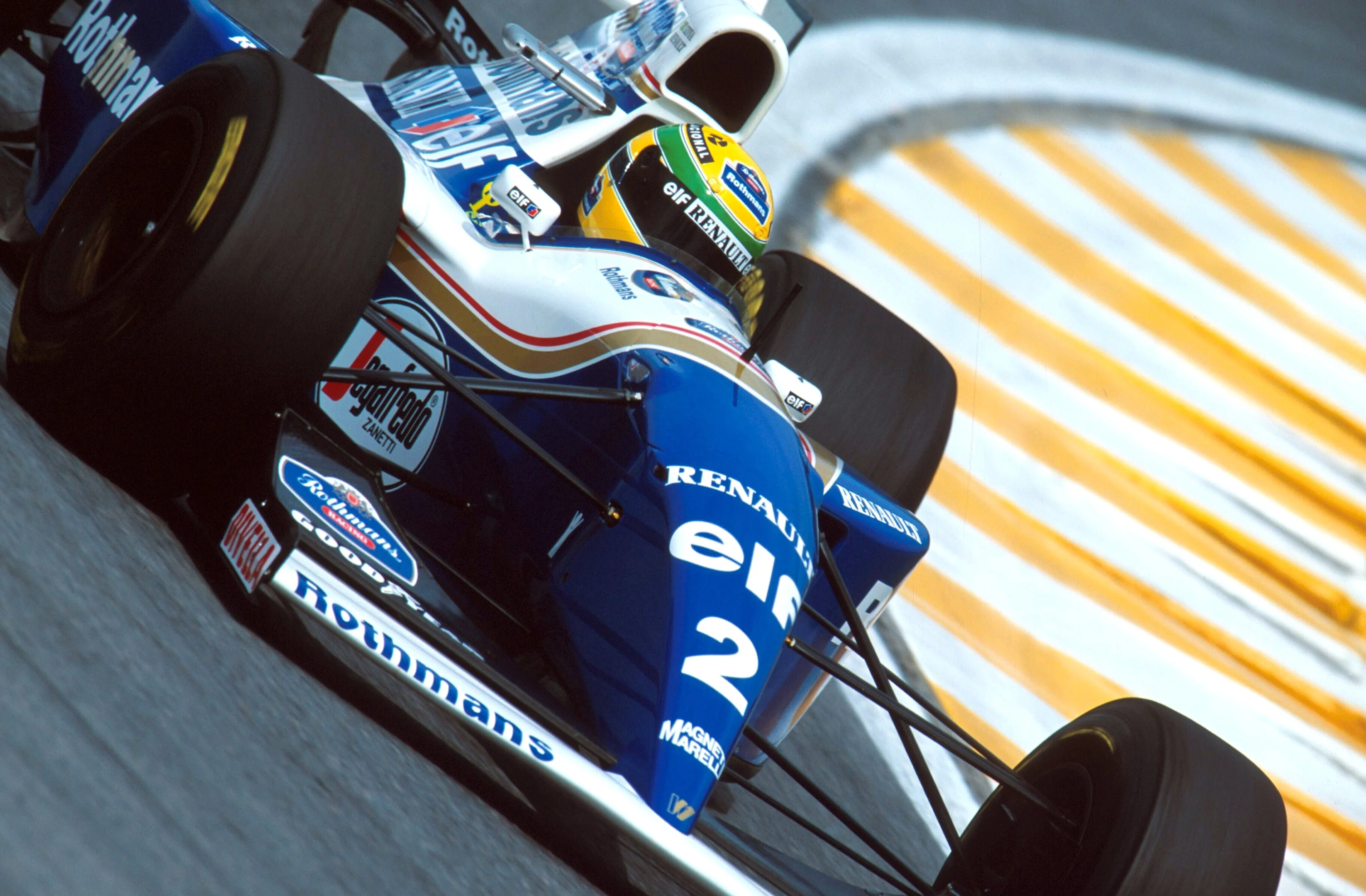 Ayrton Senna's time at Williams was cut sadly short. Here he is in the 1994 Brazilian Grand Prix at Interlagos