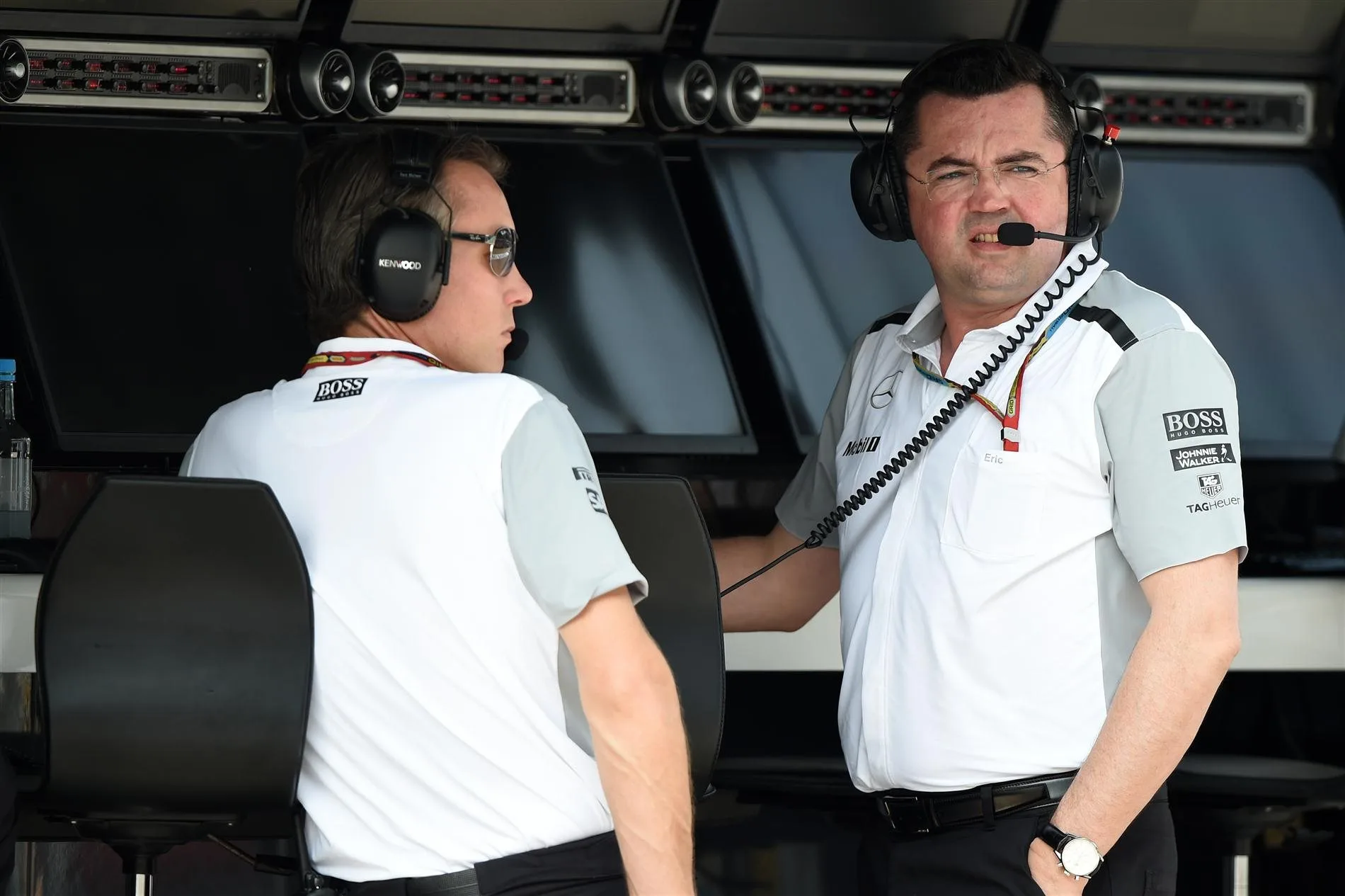Sam Michael (AUS) McLaren Sporting Director and Eric Boullier (FRA) McLaren Racing Director. Formula One World Championship, Rd2, Malaysian Grand Prix, Practice, Sepang, Malaysia, Friday, 28 March 2014. © Sutton Images