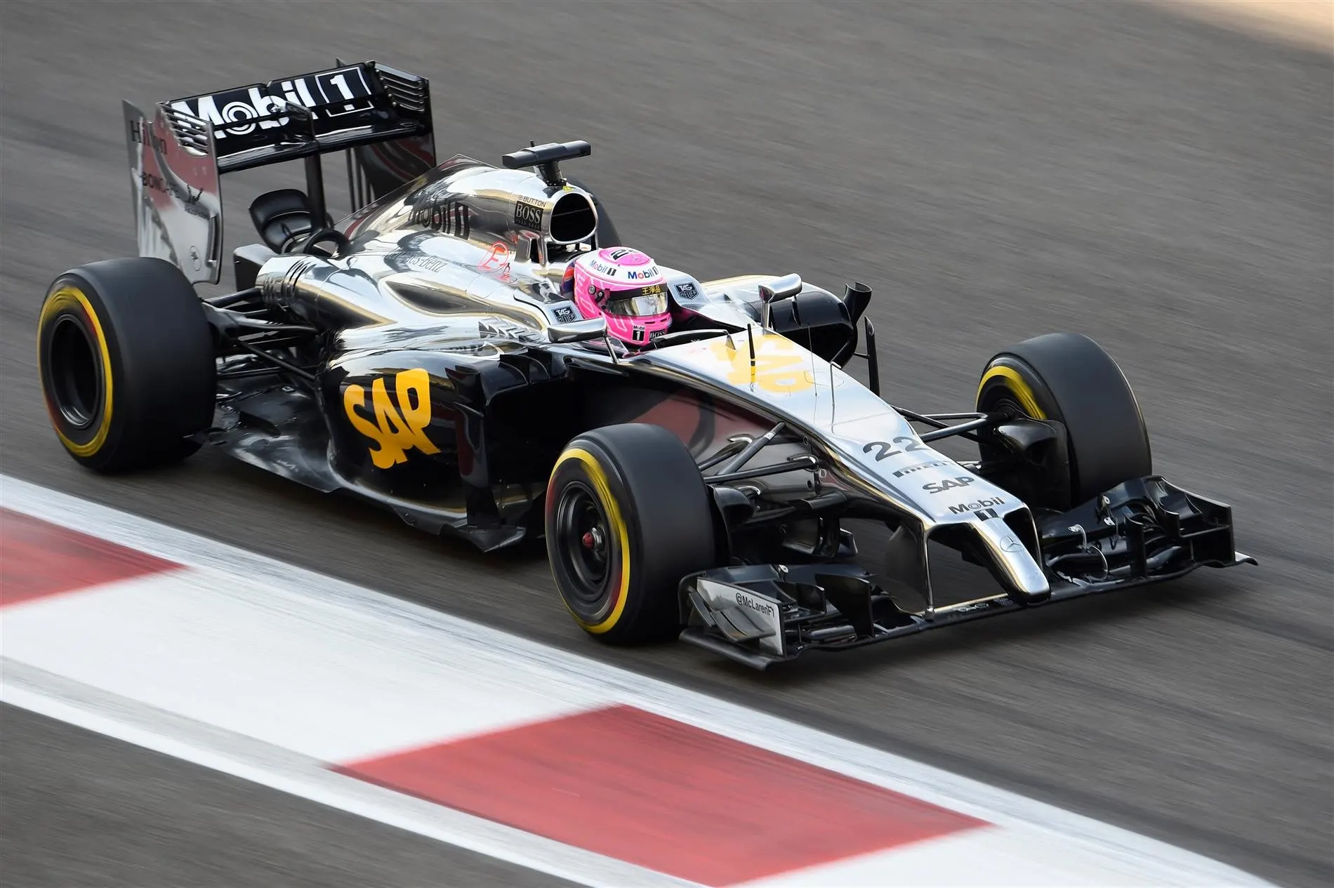 Jenson Button (GBR) McLaren MP4-29. Formula One World Championship, Rd19, Abu Dhabi Grand Prix, Practice, Yas Marina Circuit, Abu Dhabi, UAE, Friday, 21 November 2014