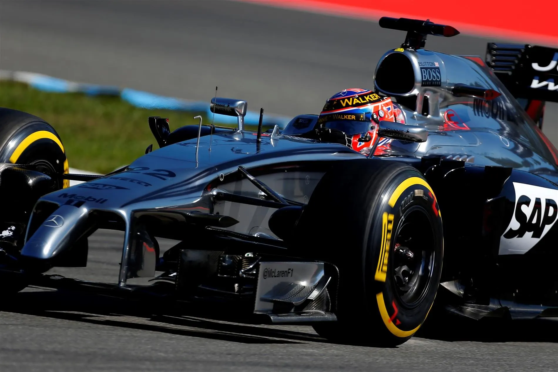 Jenson Button (GBR) McLaren MP4-29. Formula One World Championship, Rd10, German Grand Prix, Practice, Hockenheim, Germany, Friday, 18 July 2014