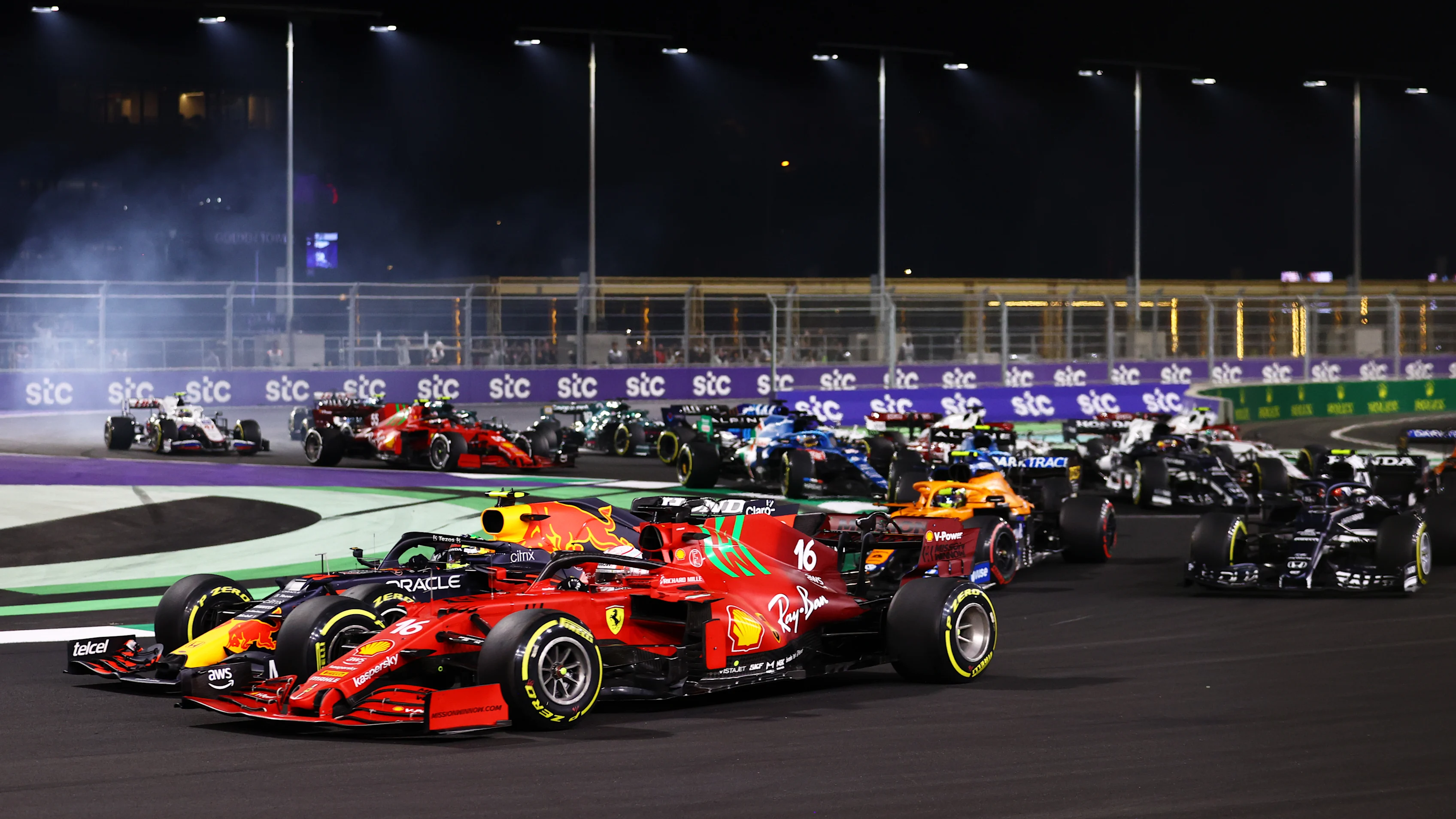 JEDDAH, SAUDI ARABIA - DECEMBER 05: Sergio Perez of Mexico driving the (11) Red Bull Racing RB16B