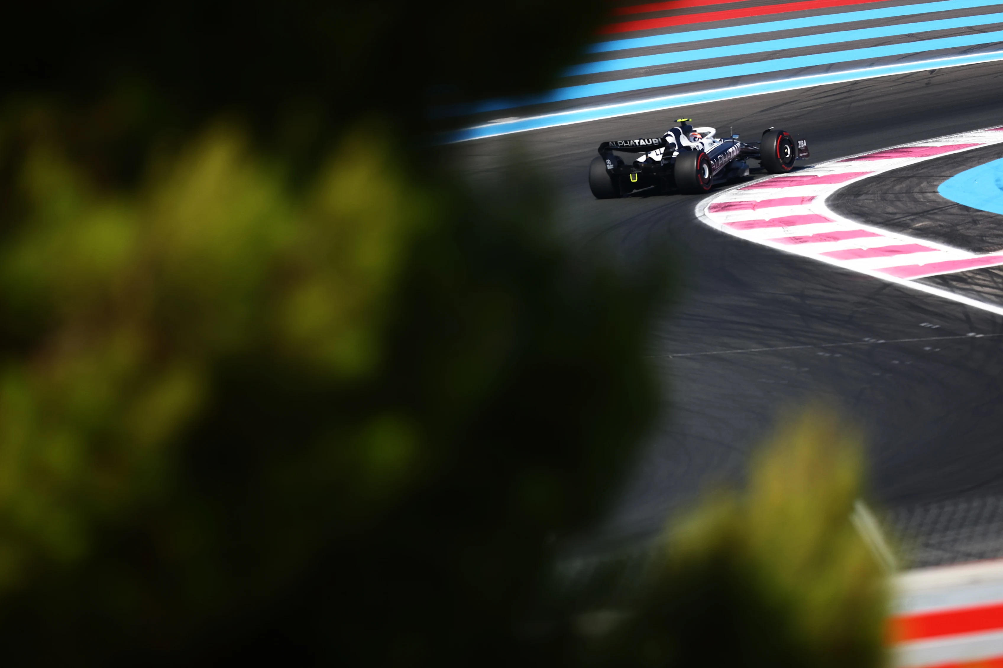 LE CASTELLET, FRANCE - JULY 23: Yuki Tsunoda of Japan driving the (22) Scuderia AlphaTauri AT03 on track during qualifying ahead of the F1 Grand Prix of France at Circuit Paul Ricard on July 23, 2022 in Le Castellet, France. (Photo by Clive Rose/Getty Images)
